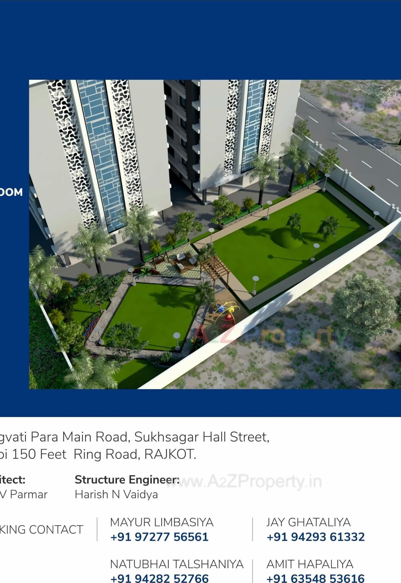 3D Elevation of real estate project Samanvay Heights located at Dist, Rajkot, Gujarat