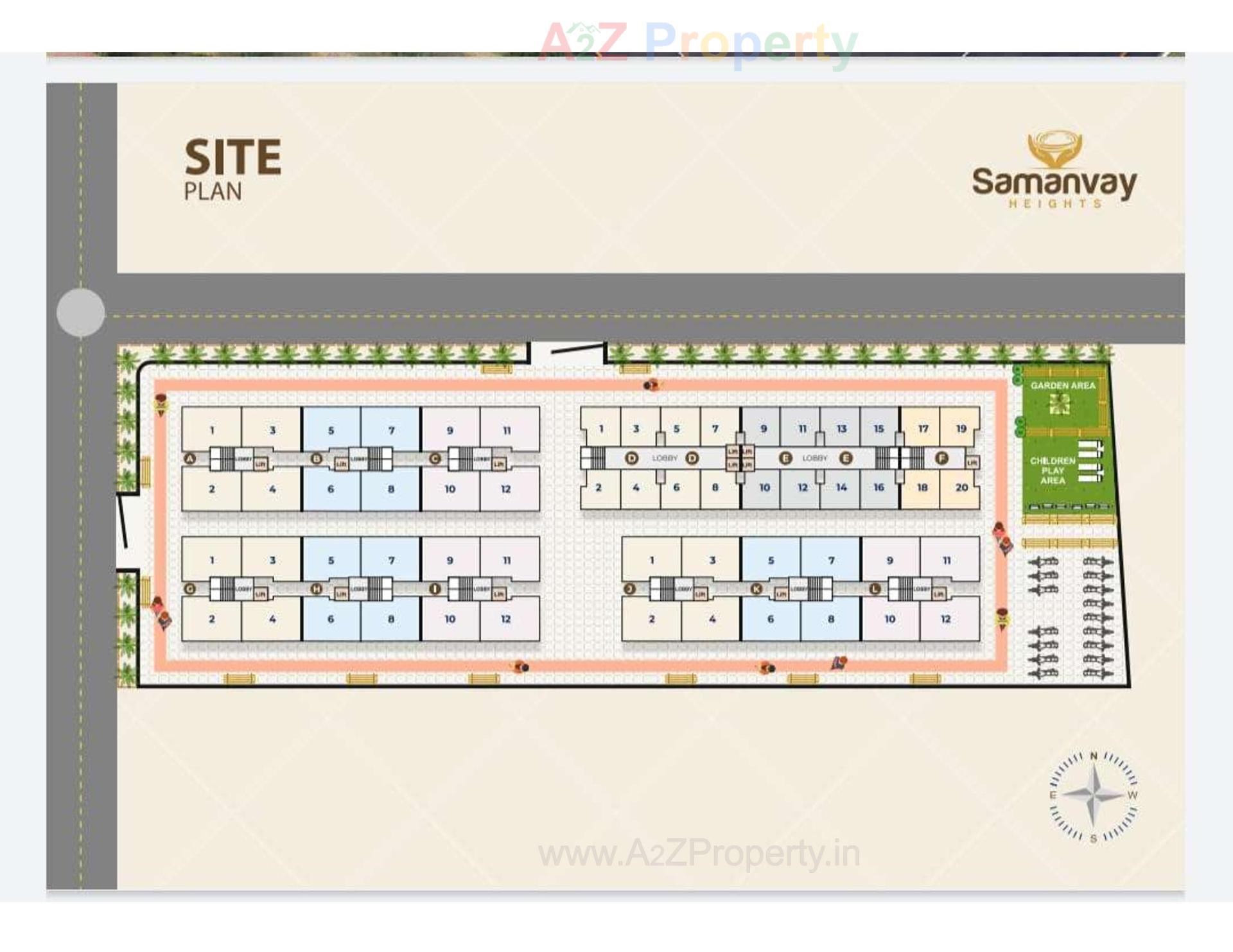 Layout of real estate project Samanvay Heights located at Rajkot, Rajkot, Gujarat