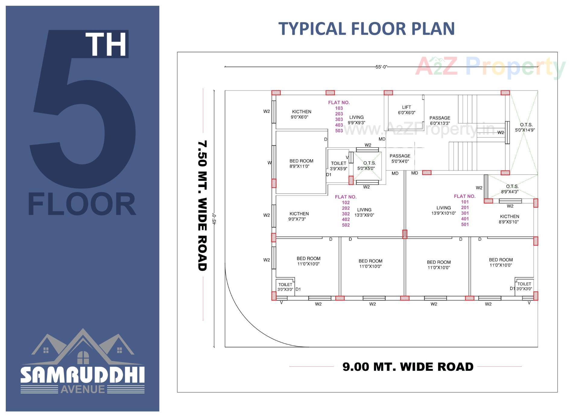 Layout of real estate project Samruddhi Avenue located at Mavdi, Rajkot, Gujarat