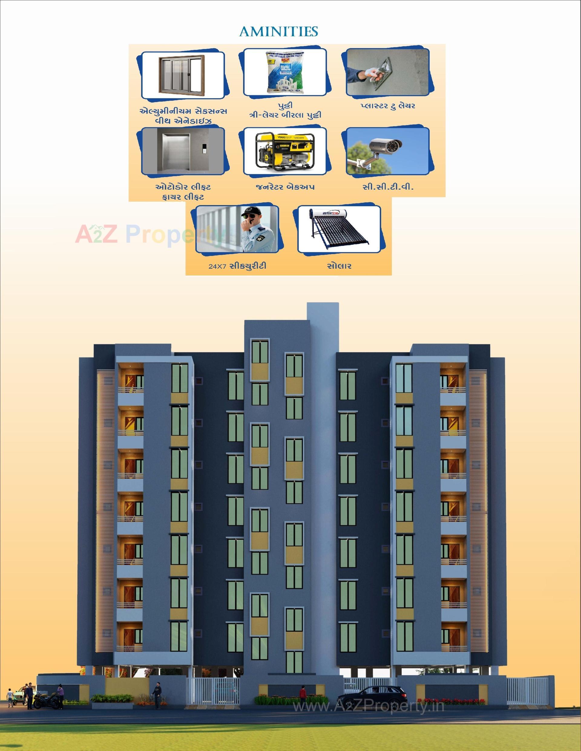 Layout of real estate project Sanidhya Apartment located at Rajkot, Rajkot, Gujarat