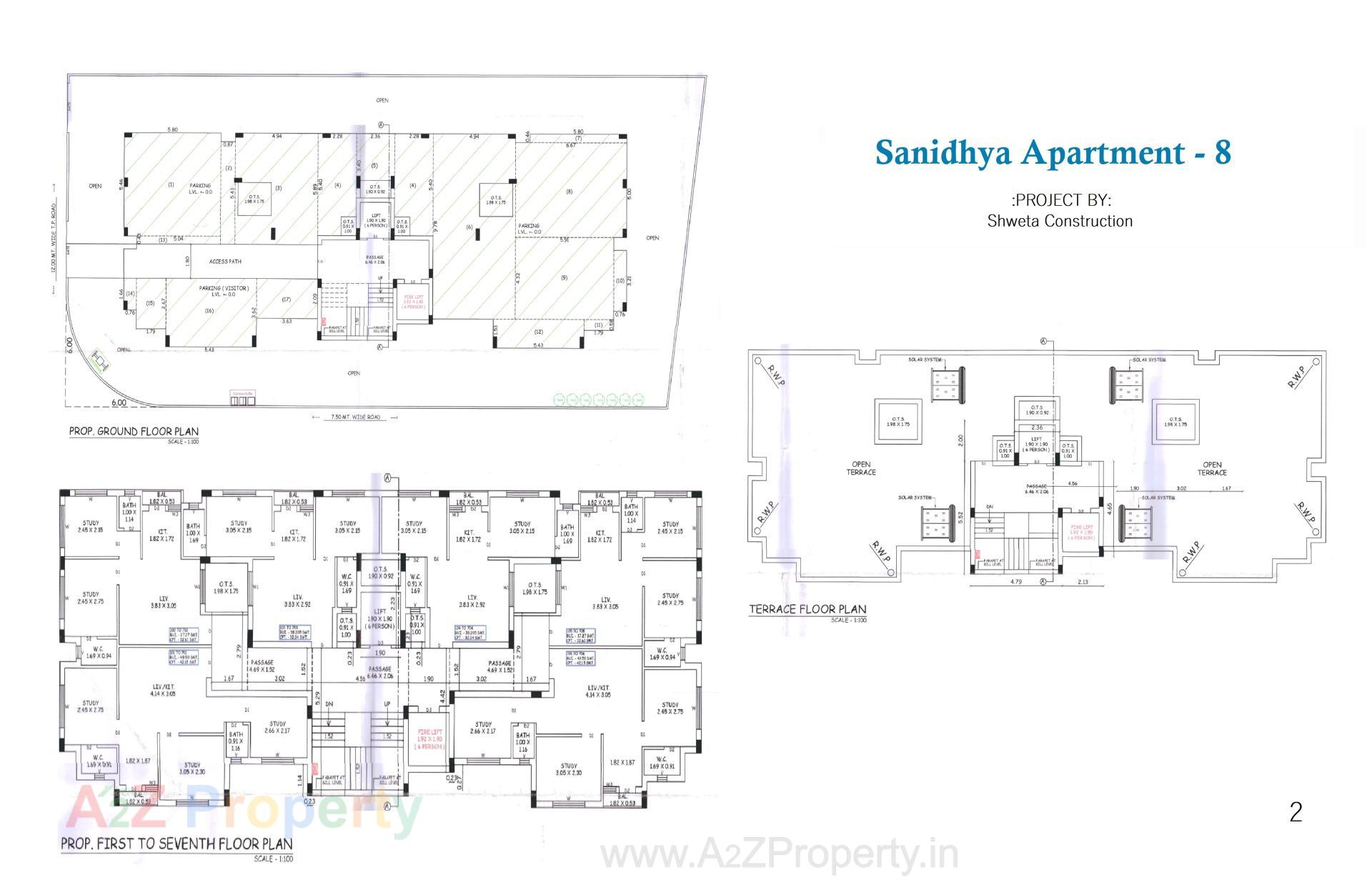 Layout of real estate project Sanidhya Apartment located at Rajkot, Rajkot, Gujarat