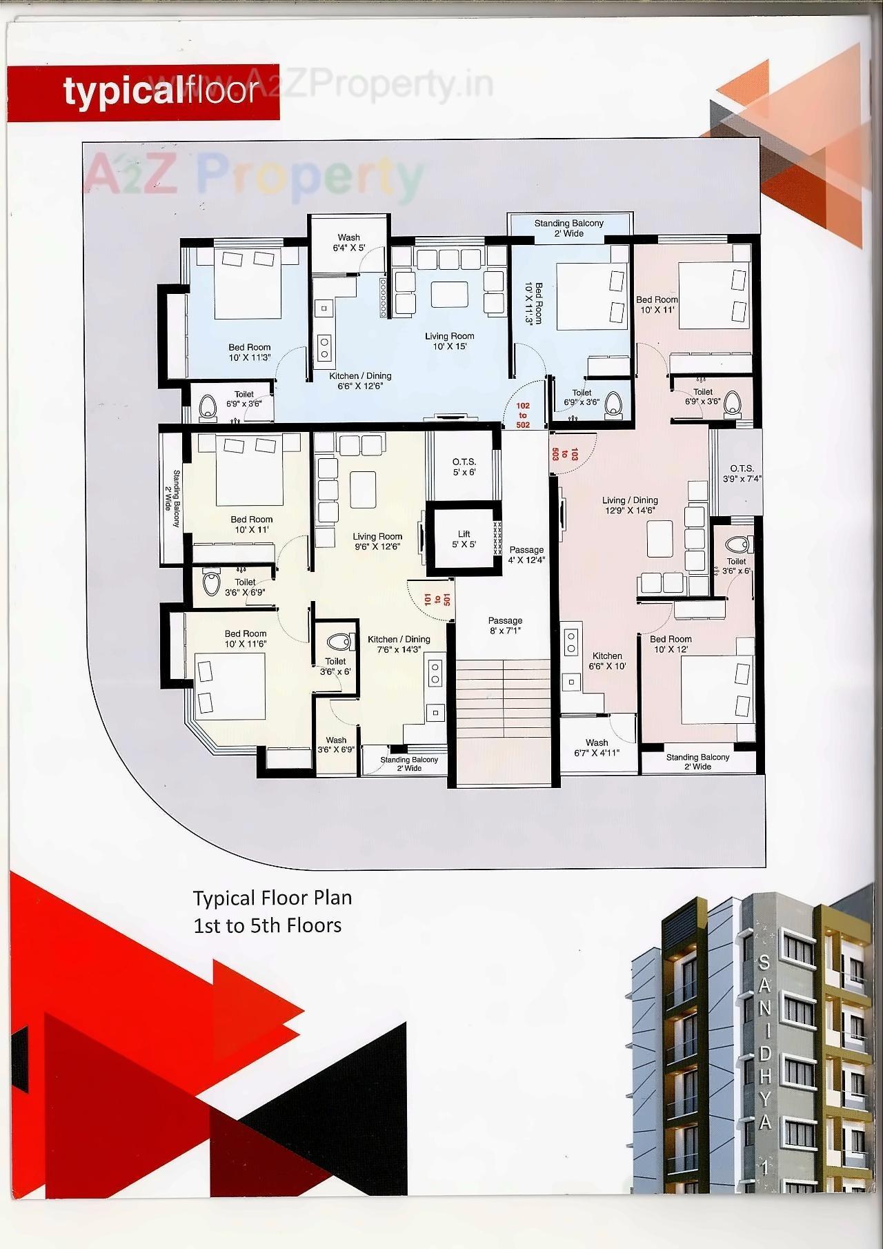 Layout of real estate project Sanidhya Appartment located at Rajkot, Rajkot, Gujarat