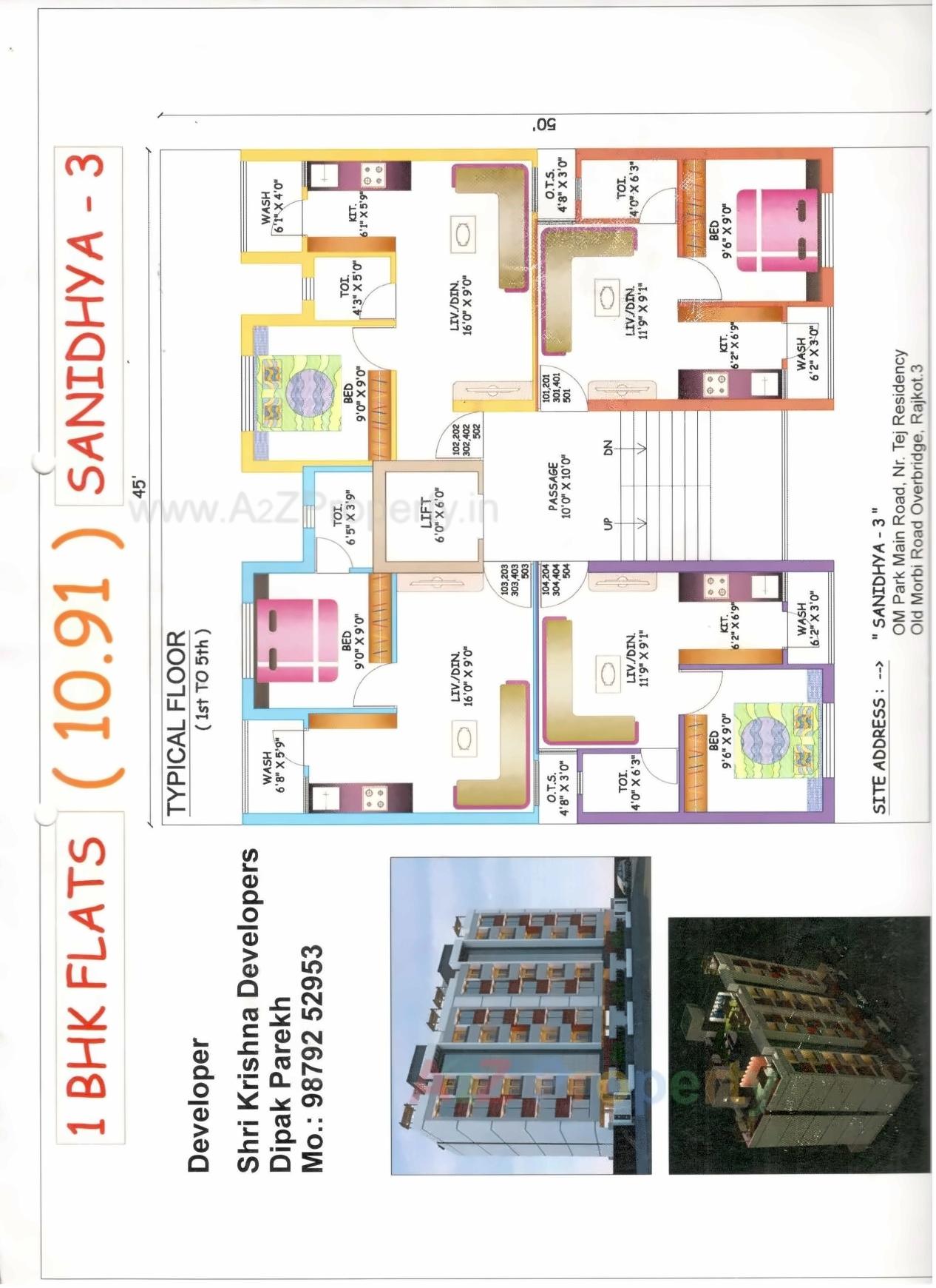 Layout of real estate project Sanidhya Appartment located at Rajkot, Rajkot, Gujarat
