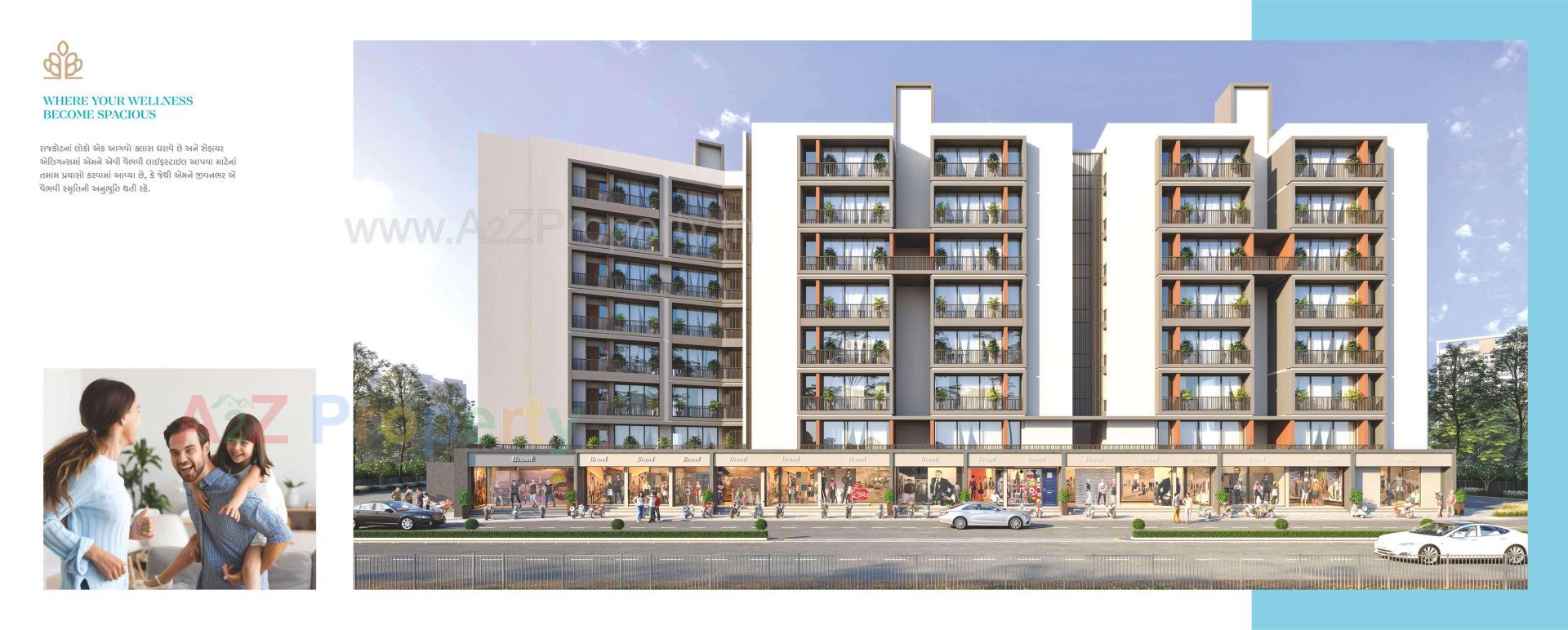 3D Elevation of real estate project Sapphire Elegance located at Rajkot, Rajkot, Gujarat