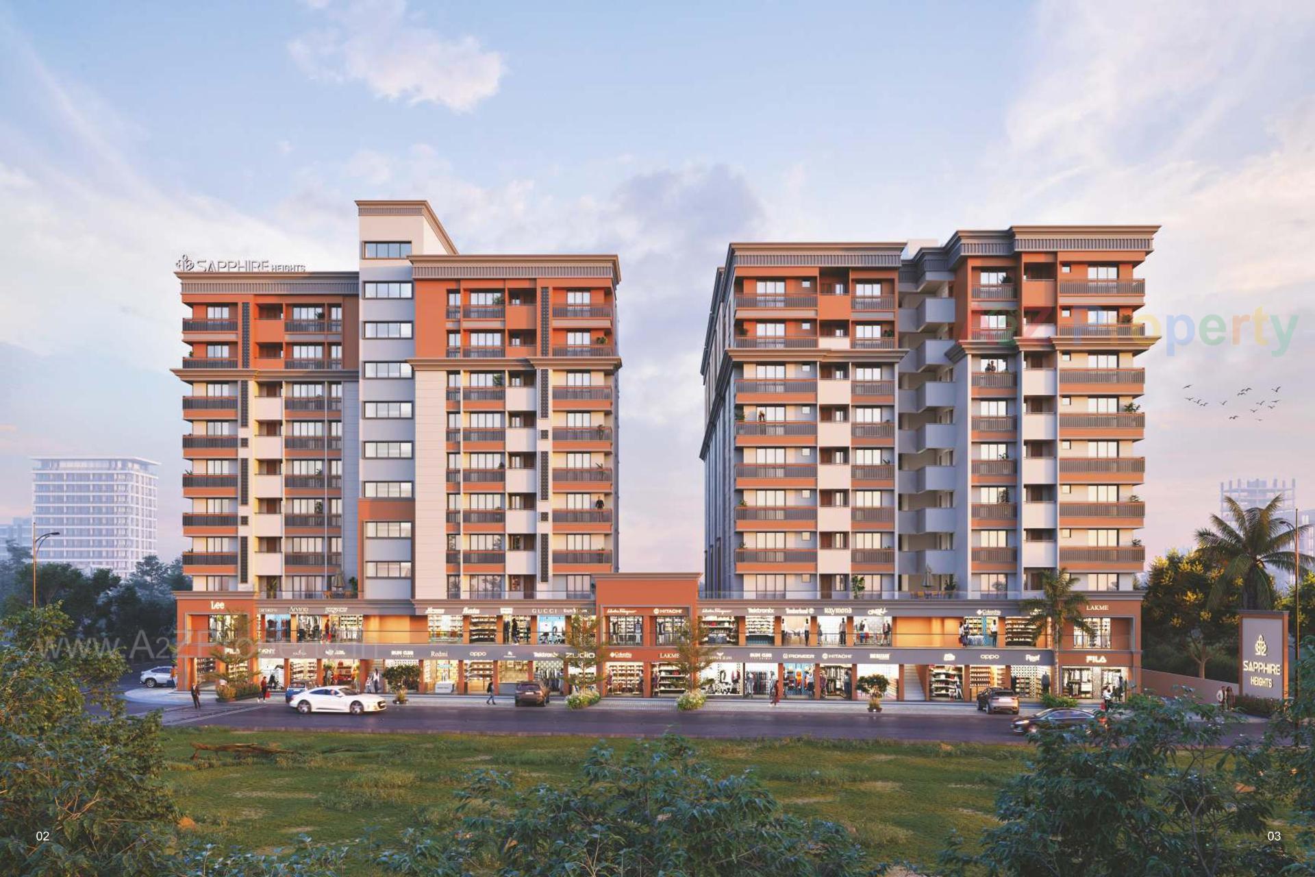 3D Elevation of real estate project Sapphire Heights located at Rajkot, Rajkot, Gujarat