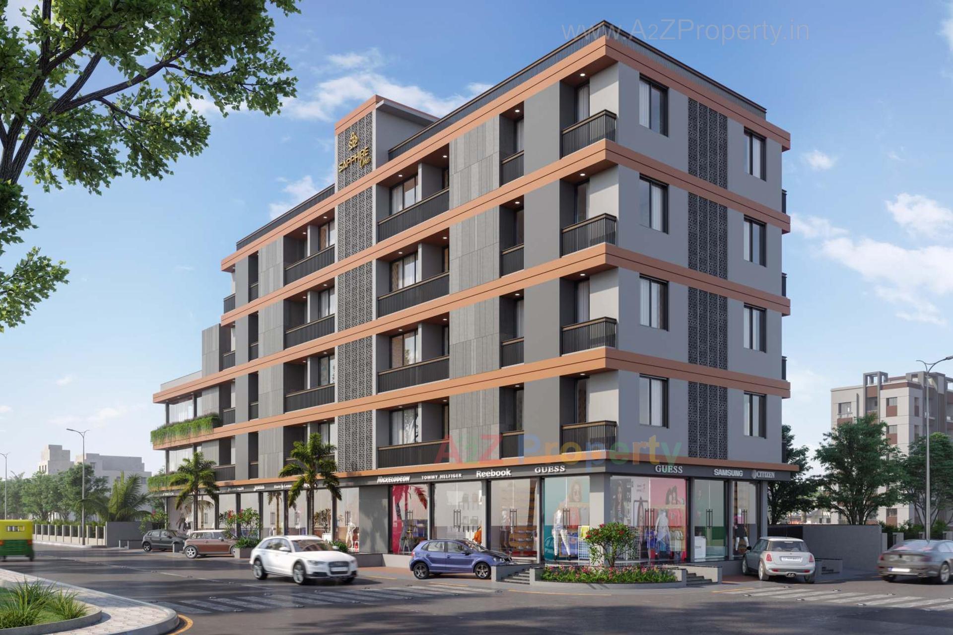 3D Elevation of real estate project Sapphire One located at Raiya, Rajkot, Gujarat