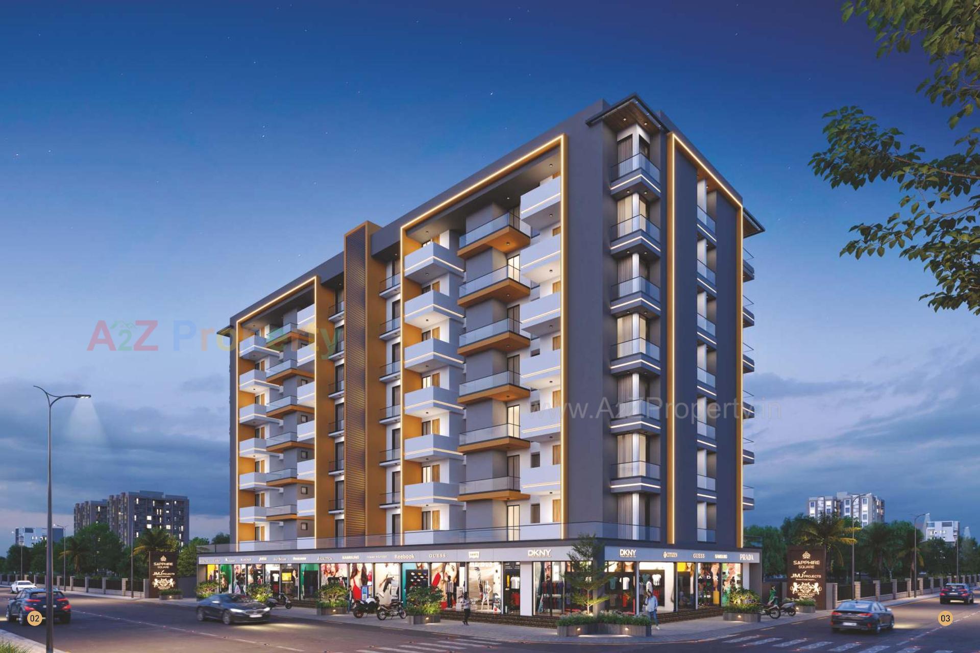 3D Elevation of real estate project Sapphire Square located at Raiya, Rajkot, Gujarat