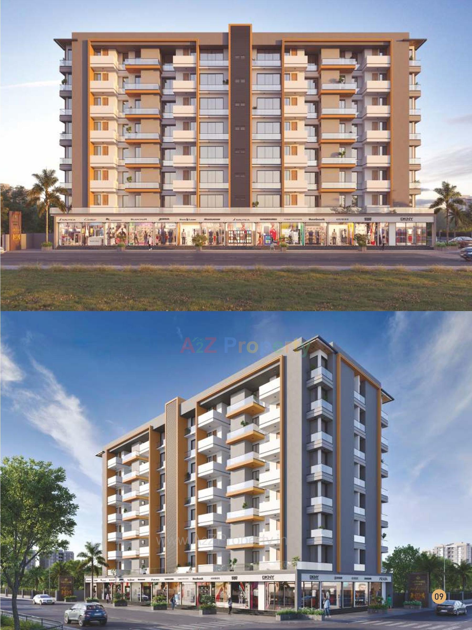 3D Elevation of real estate project Sapphire Square located at Raiya, Rajkot, Gujarat