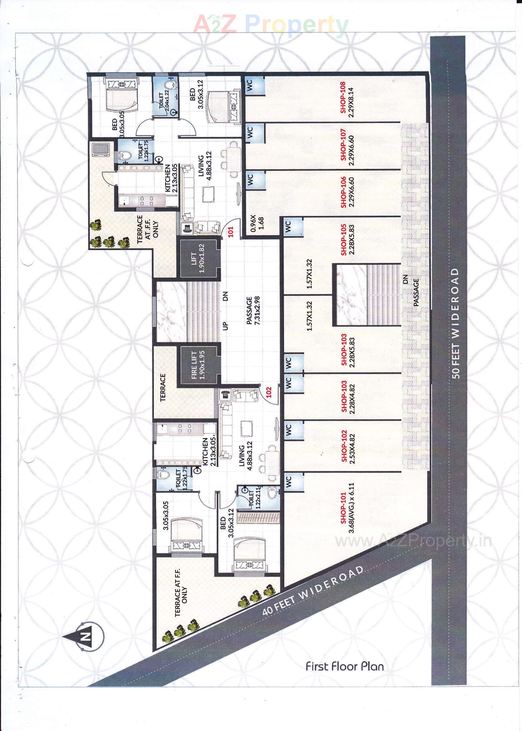 Layout of real estate project Sarvottam Palace located at Mavdi, Rajkot, Gujarat