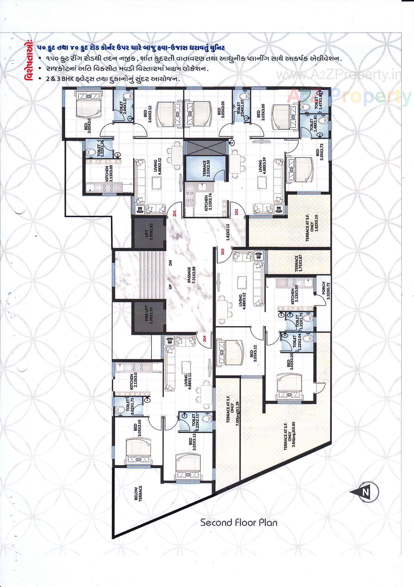 Layout of real estate project Sarvottam Palace located at Mavdi, Rajkot, Gujarat