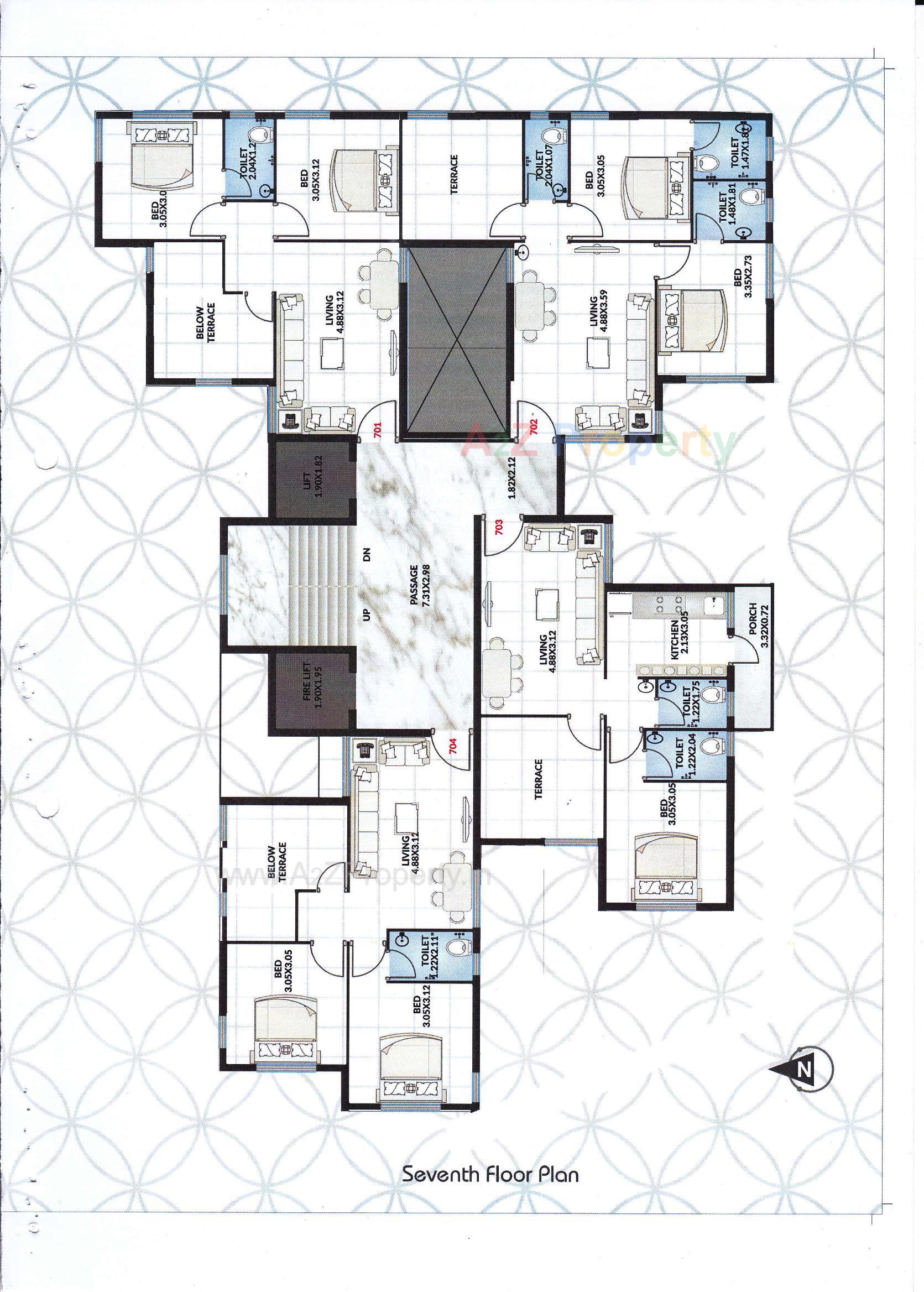 Layout of real estate project Sarvottam Palace located at Mavdi, Rajkot, Gujarat