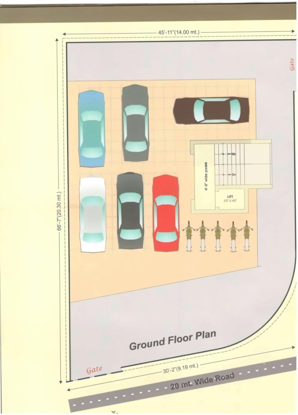 Layout of real estate project Sathiya Corner located at Kothariya, Rajkot, Gujarat