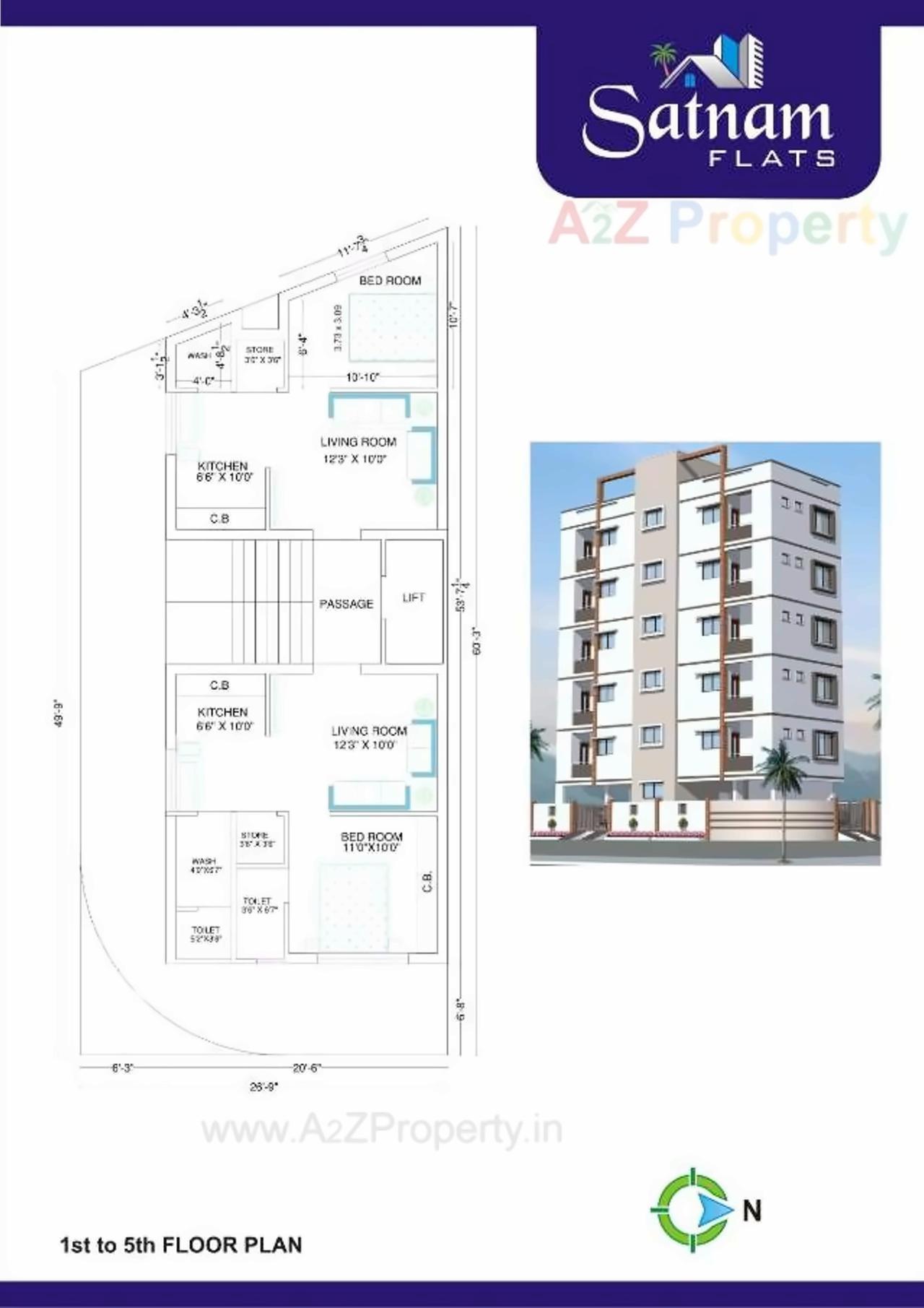 Layout of real estate project Satnam Flats located at Mavdi, Rajkot, Gujarat