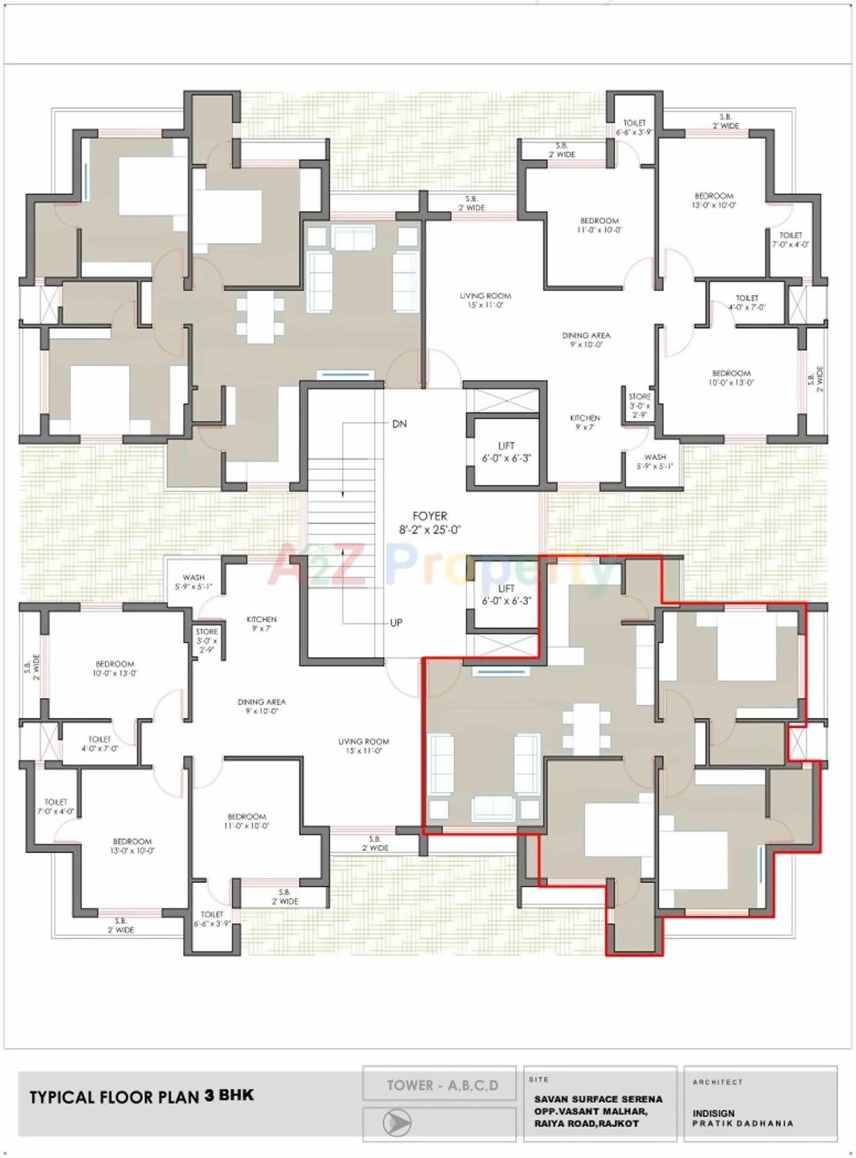 Layout of real estate project Savan Surface Serena located at Raiya, Rajkot, Gujarat