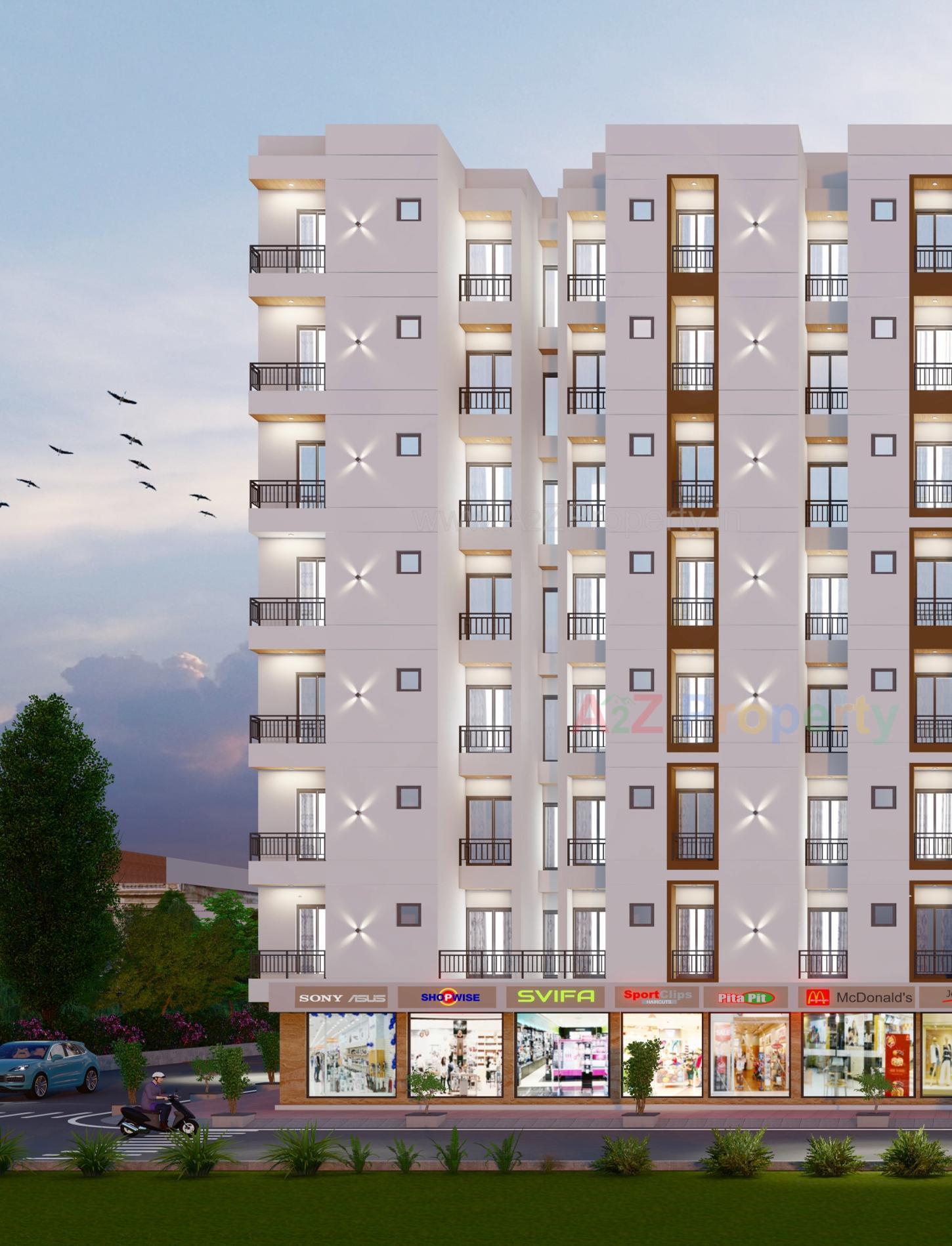 3D Elevation of real estate project Shagun Avenue located at Rajkot, Rajkot, Gujarat