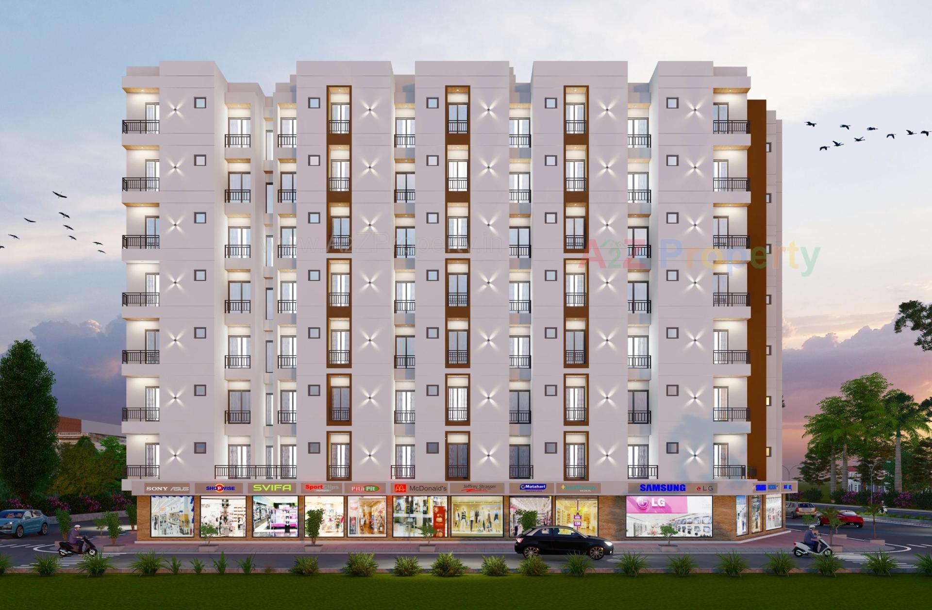 3D Elevation of real estate project Shagun Avenue located at Rajkot, Rajkot, Gujarat