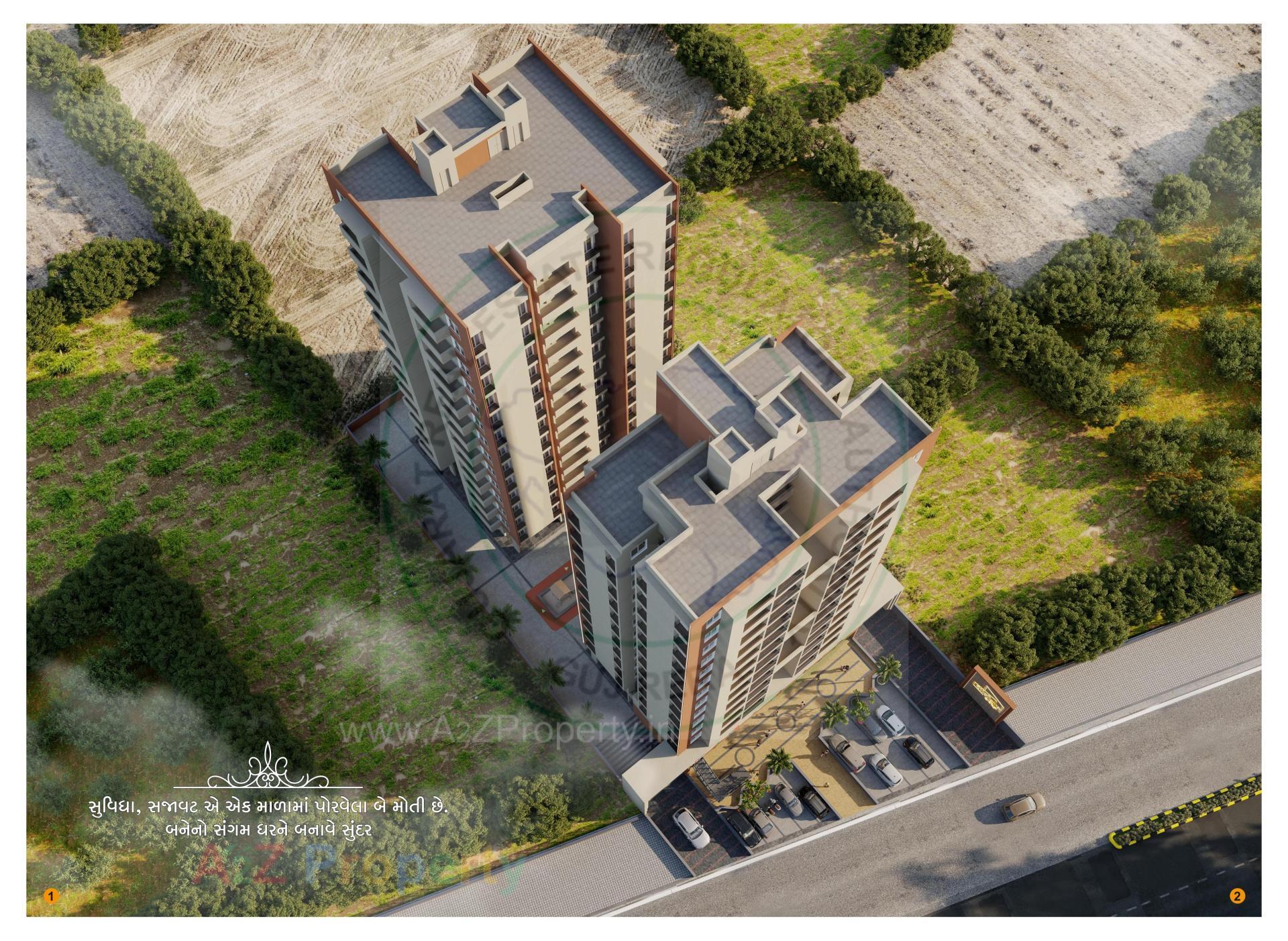 3D Elevation of real estate project Shaligram Heights located at Rajkot, Rajkot, Gujarat