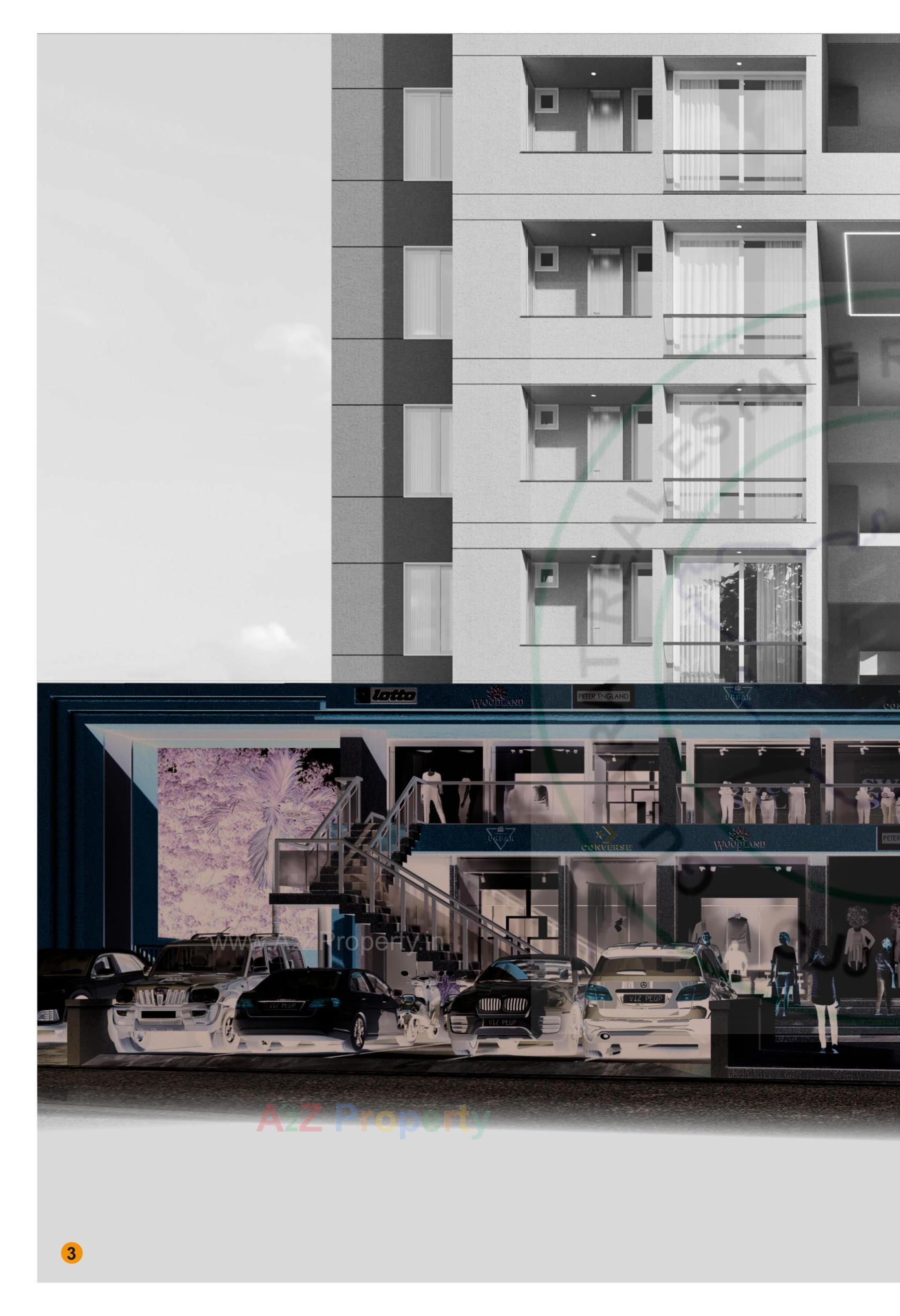 3D Elevation of real estate project Shaligram Heights located at Rajkot, Rajkot, Gujarat