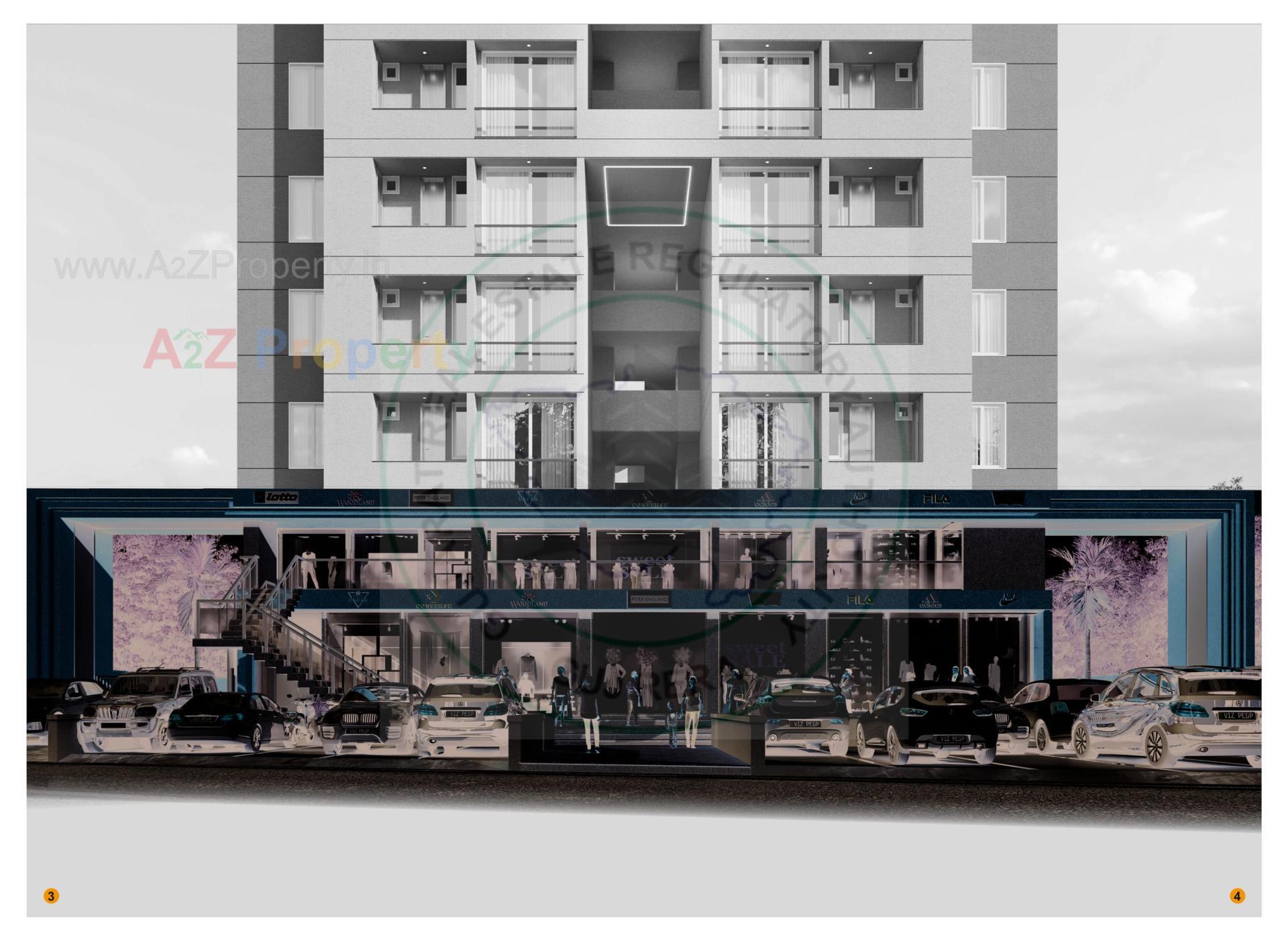 3D Elevation of real estate project Shaligram Heights located at Rajkot, Rajkot, Gujarat