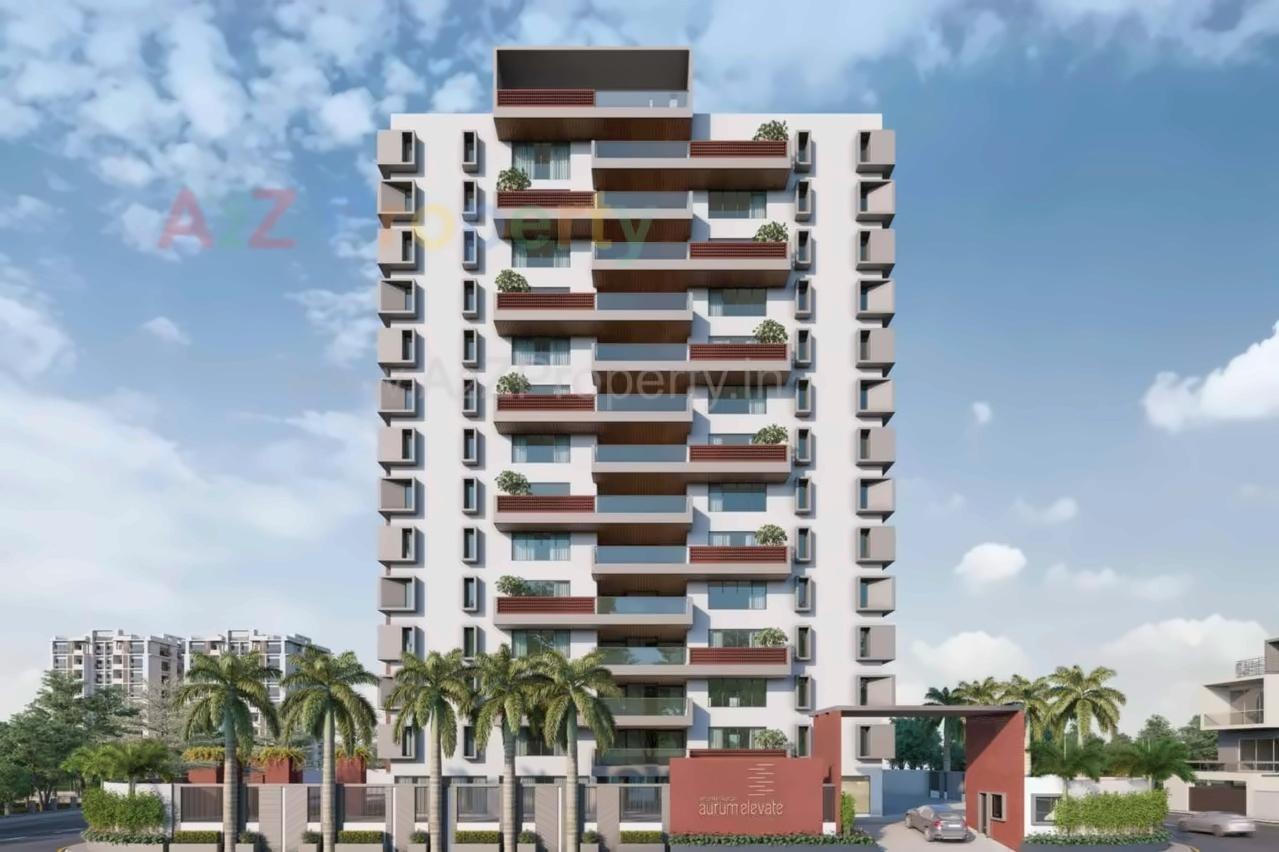 3D Elevation of real estate project Shantiniketan Aurum Elevate located at Rajkot, Rajkot, Gujarat