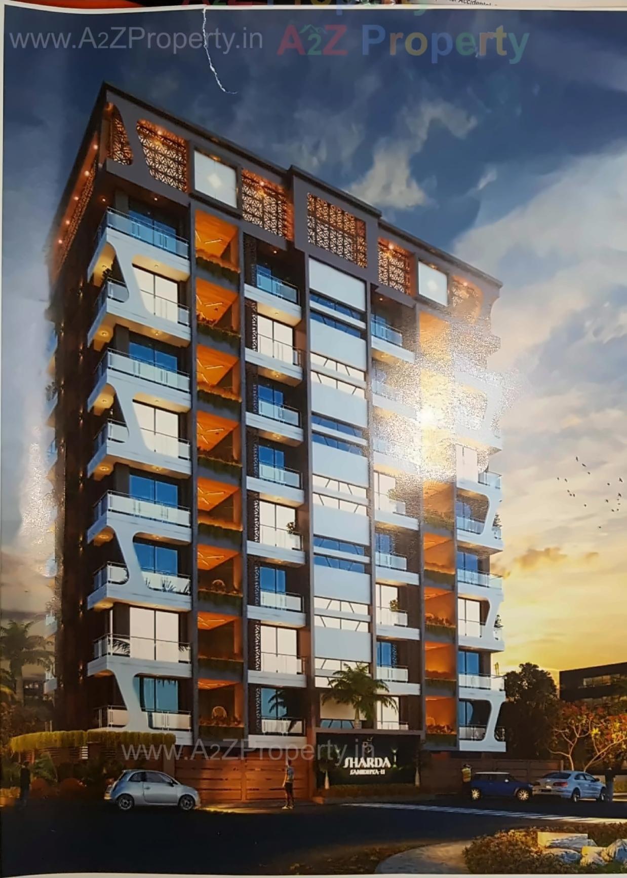 3D Elevation of real estate project Sharda Sanidhya Ii located at Madhapar, Rajkot, Gujarat