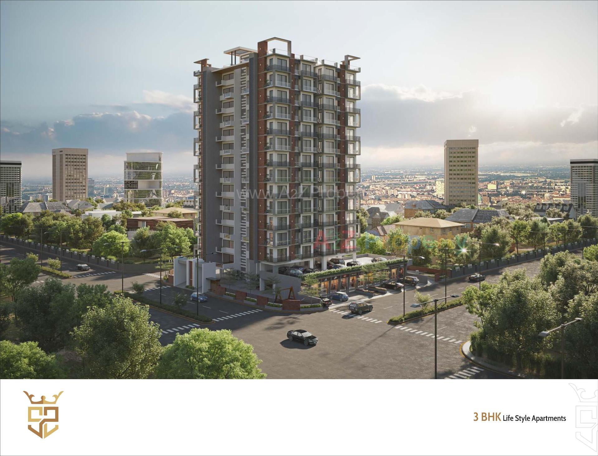 3D Elevation of real estate project Sharda Sanidhya located at Ronki, Rajkot, Gujarat