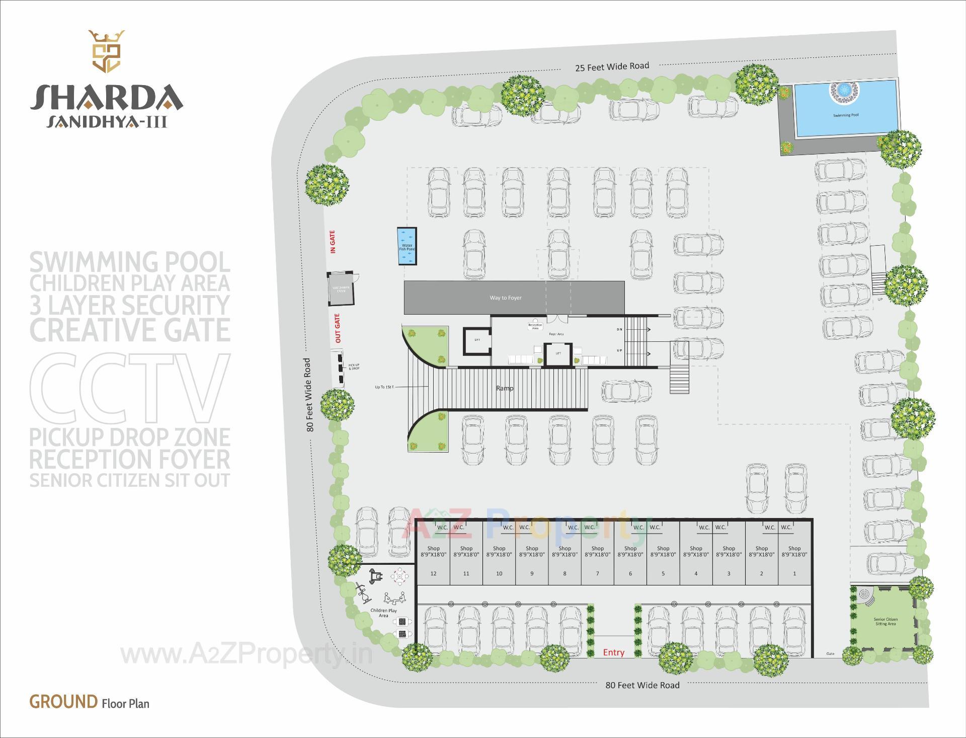 Layout of real estate project Sharda Sanidhya located at Ronki, Rajkot, Gujarat