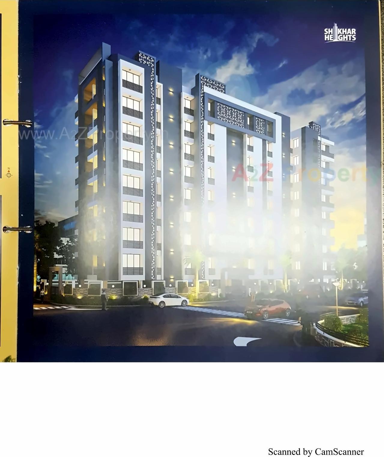 3D Elevation of real estate project Shikhar Heights located at Kangashiyali, Rajkot, Gujarat