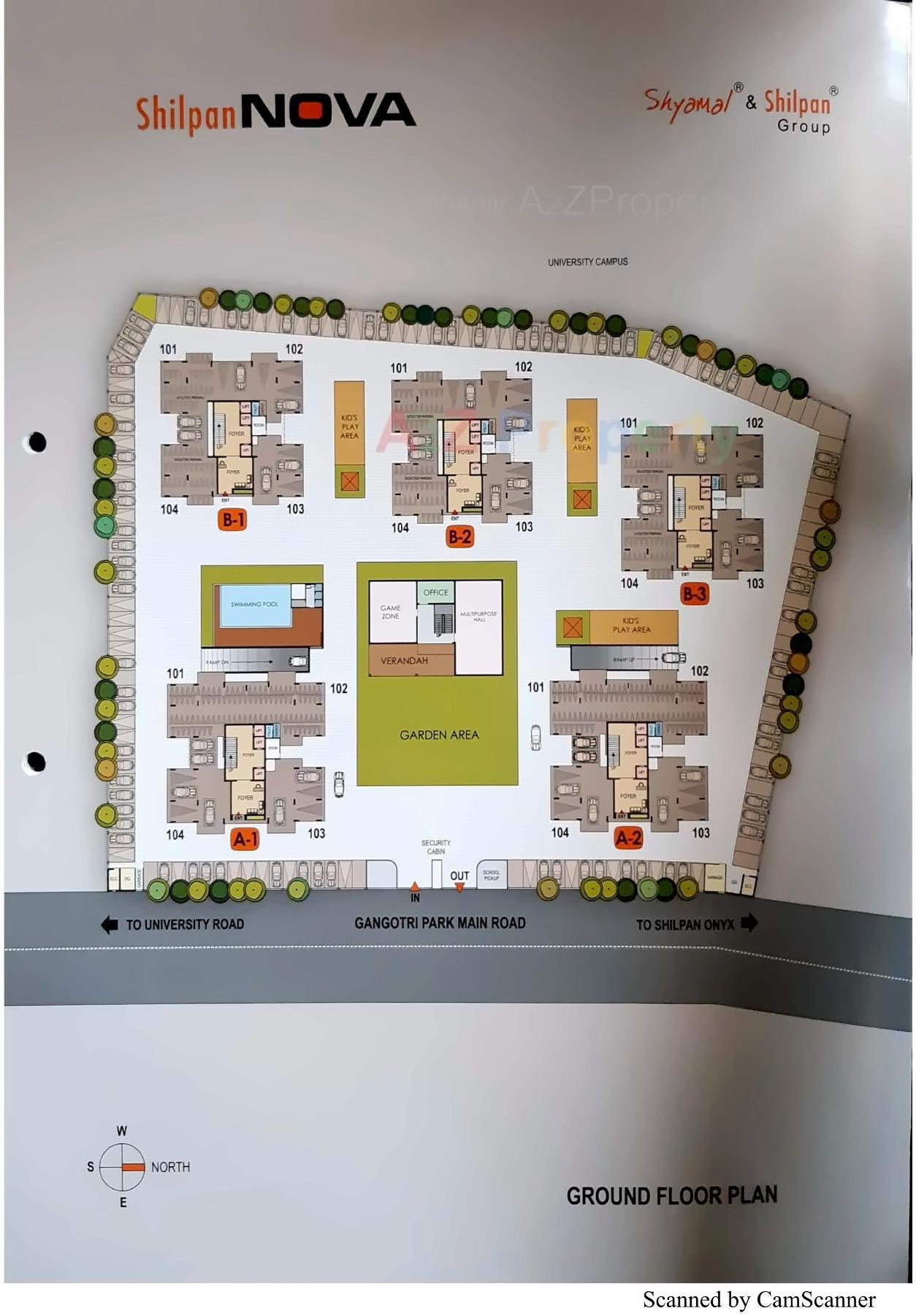 Layout of real estate project Shilpan Nova located at Raiya, Rajkot, Gujarat