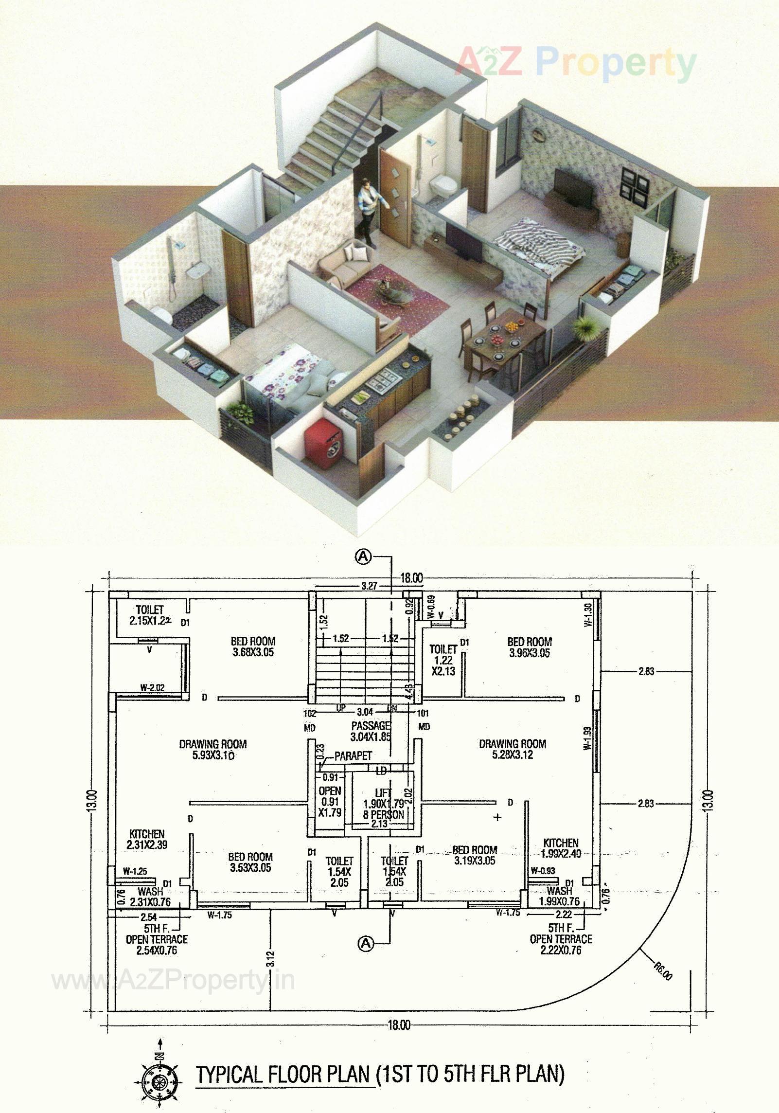 Layout of real estate project Shiv Appartment located at Munjka, Rajkot, Gujarat