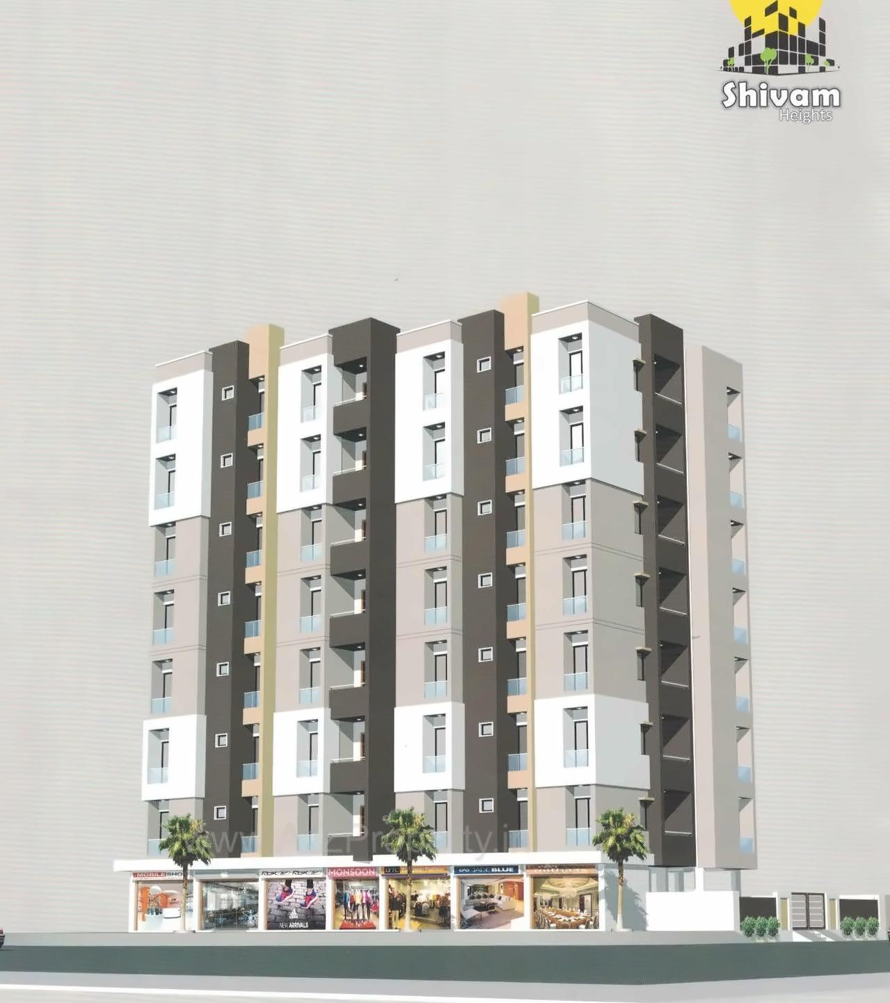 3D Elevation of real estate project Shivam Heights located at Rajkot, Rajkot, Gujarat
