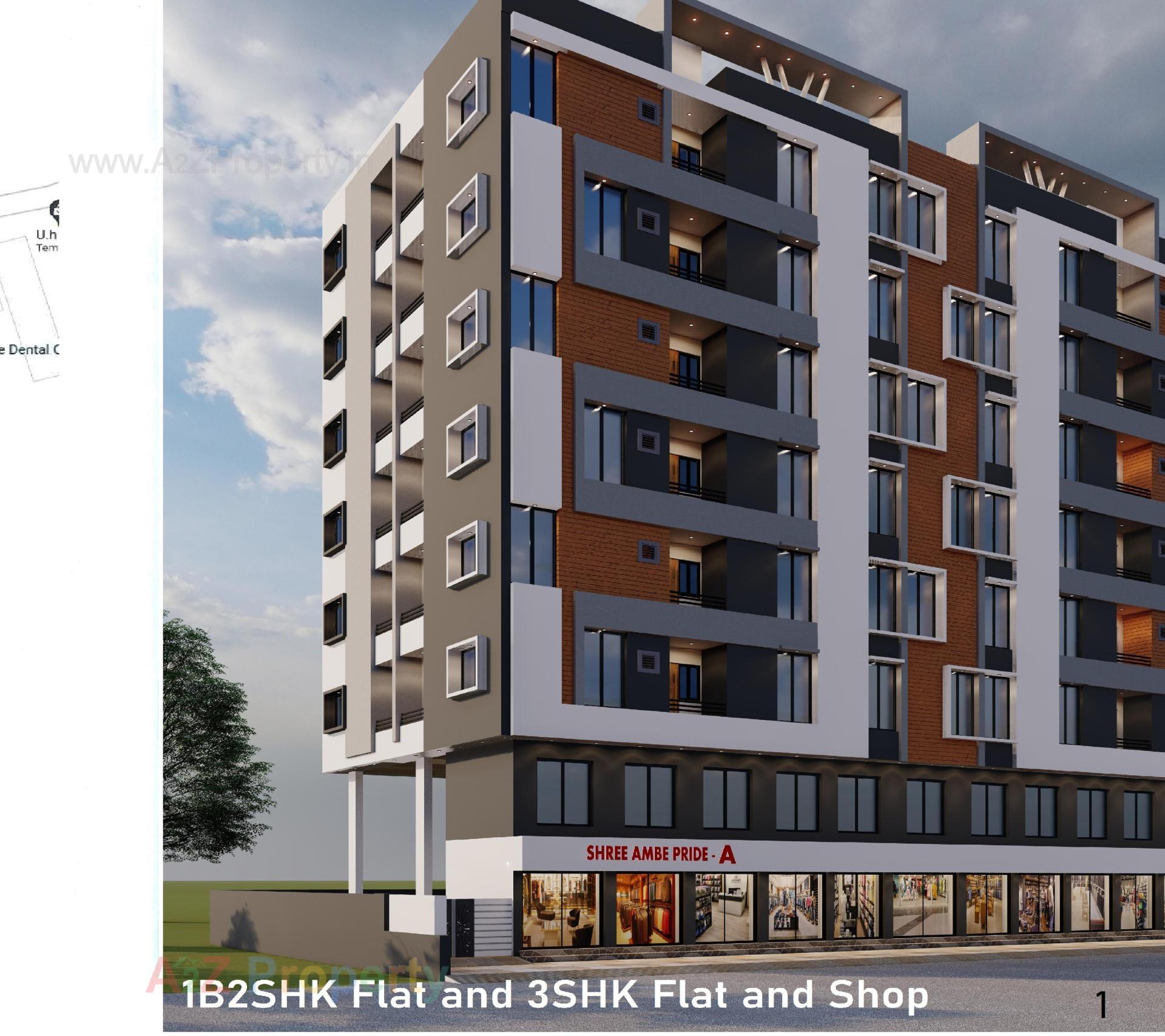 3D Elevation of real estate project Shree Ambe Pride located at Rajkot, Rajkot, Gujarat