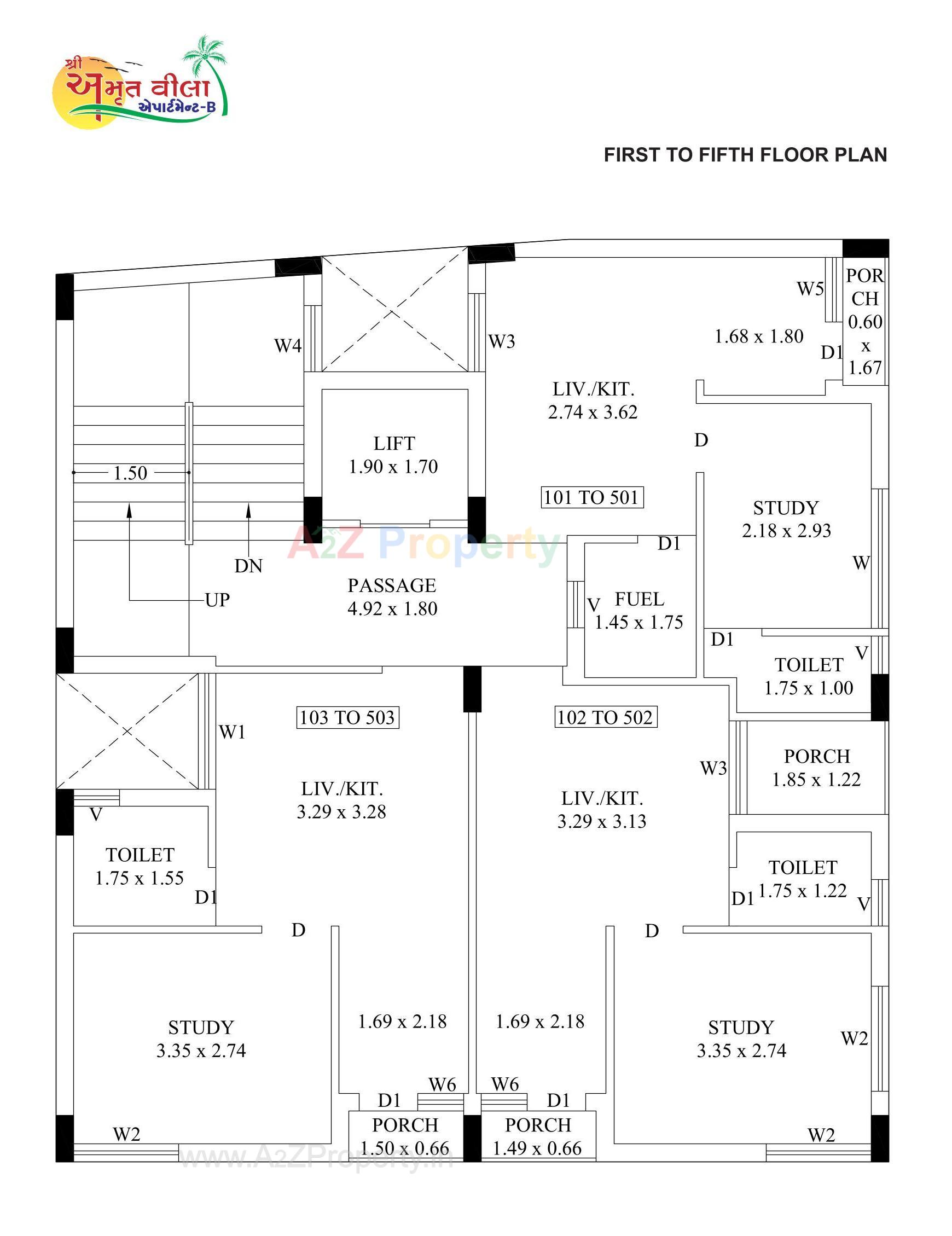 Layout of real estate project Shree Amrut Villa Apartment located at Rajkot, Rajkot, Gujarat