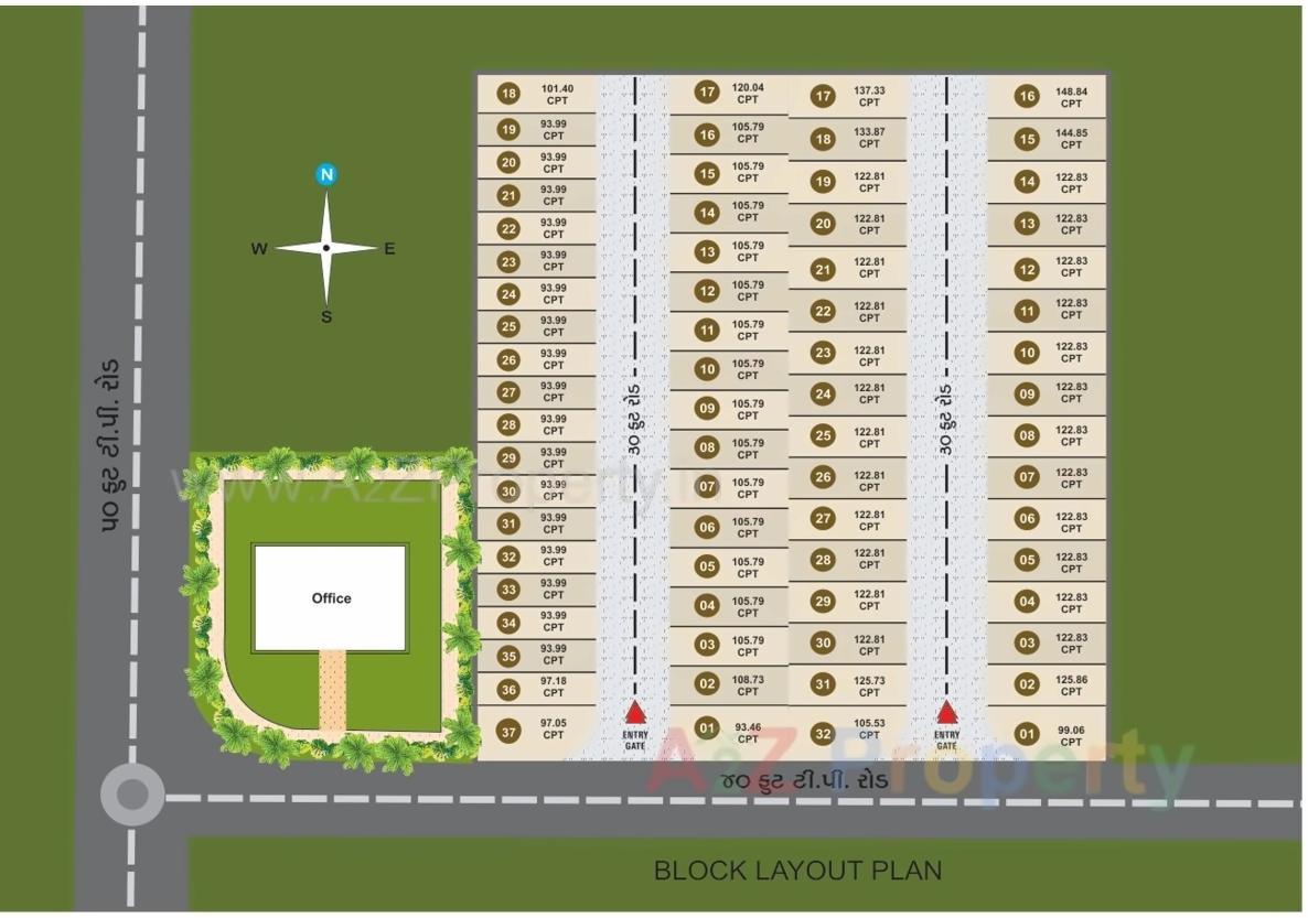 Layout of real estate project Shree Bungalows located at Rajkot, Rajkot, Gujarat