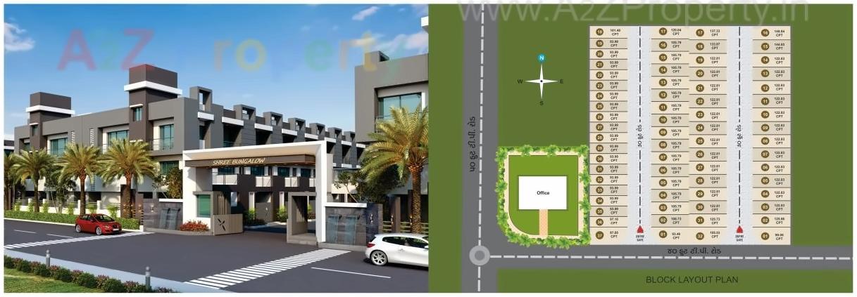 Layout of real estate project Shree Bungalows located at Rajkot, Rajkot, Gujarat
