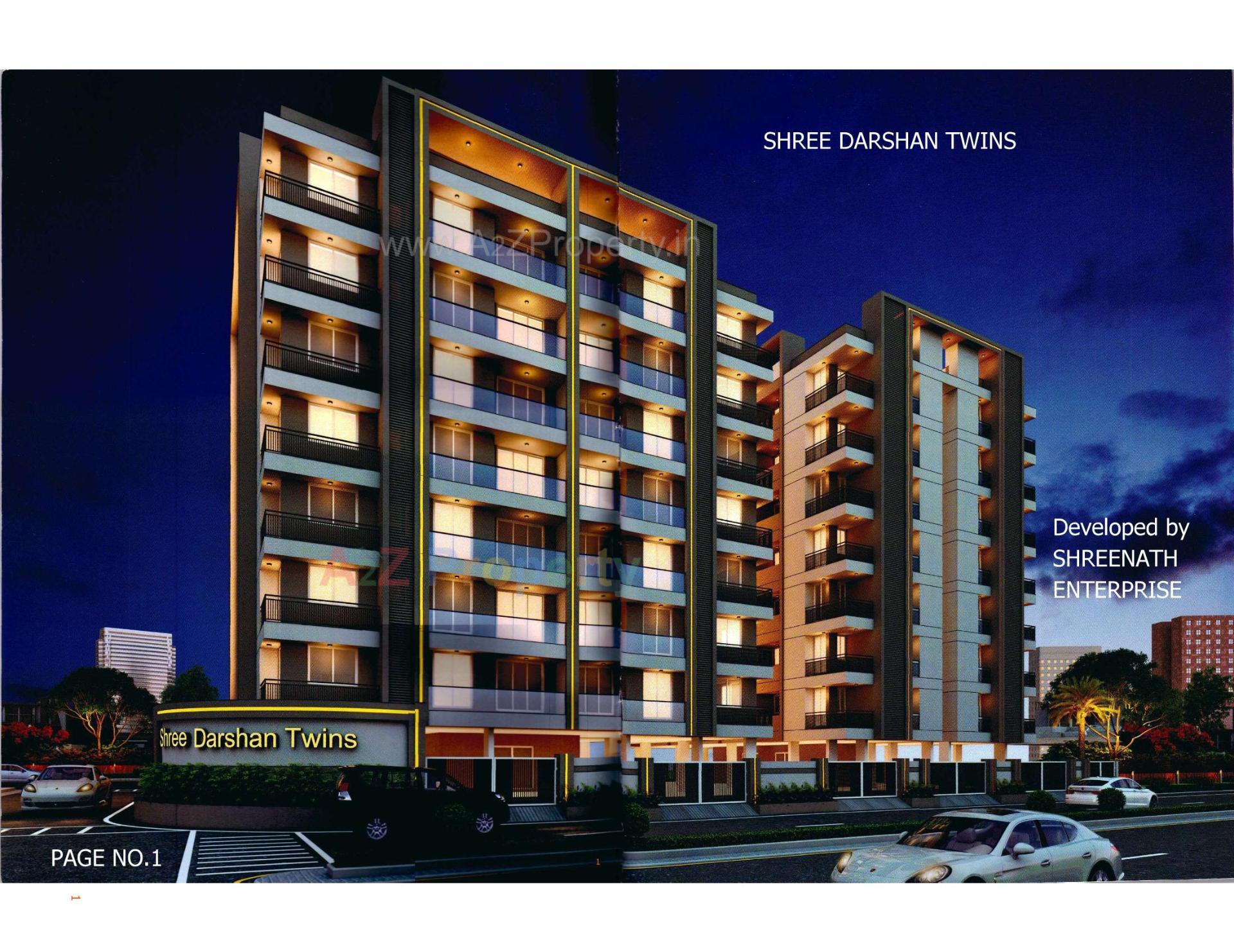 3D Elevation of real estate project Shree Darshan Twins located at Mavdi, Rajkot, Gujarat