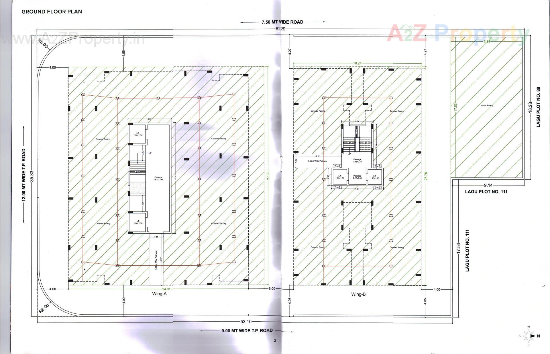 Layout of real estate project Shree Darshan Twins located at Mavdi, Rajkot, Gujarat