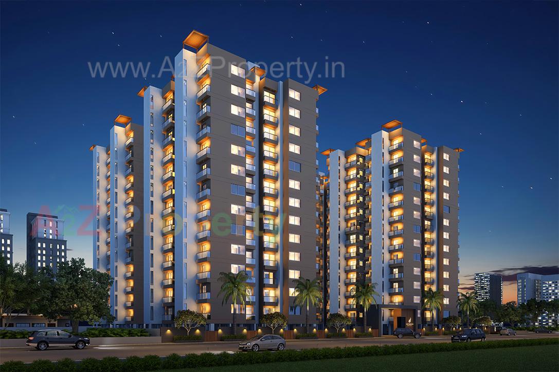 3D Elevation of real estate project Shree Dwarkadhish Heights located at Rajkot, Rajkot, Gujarat
