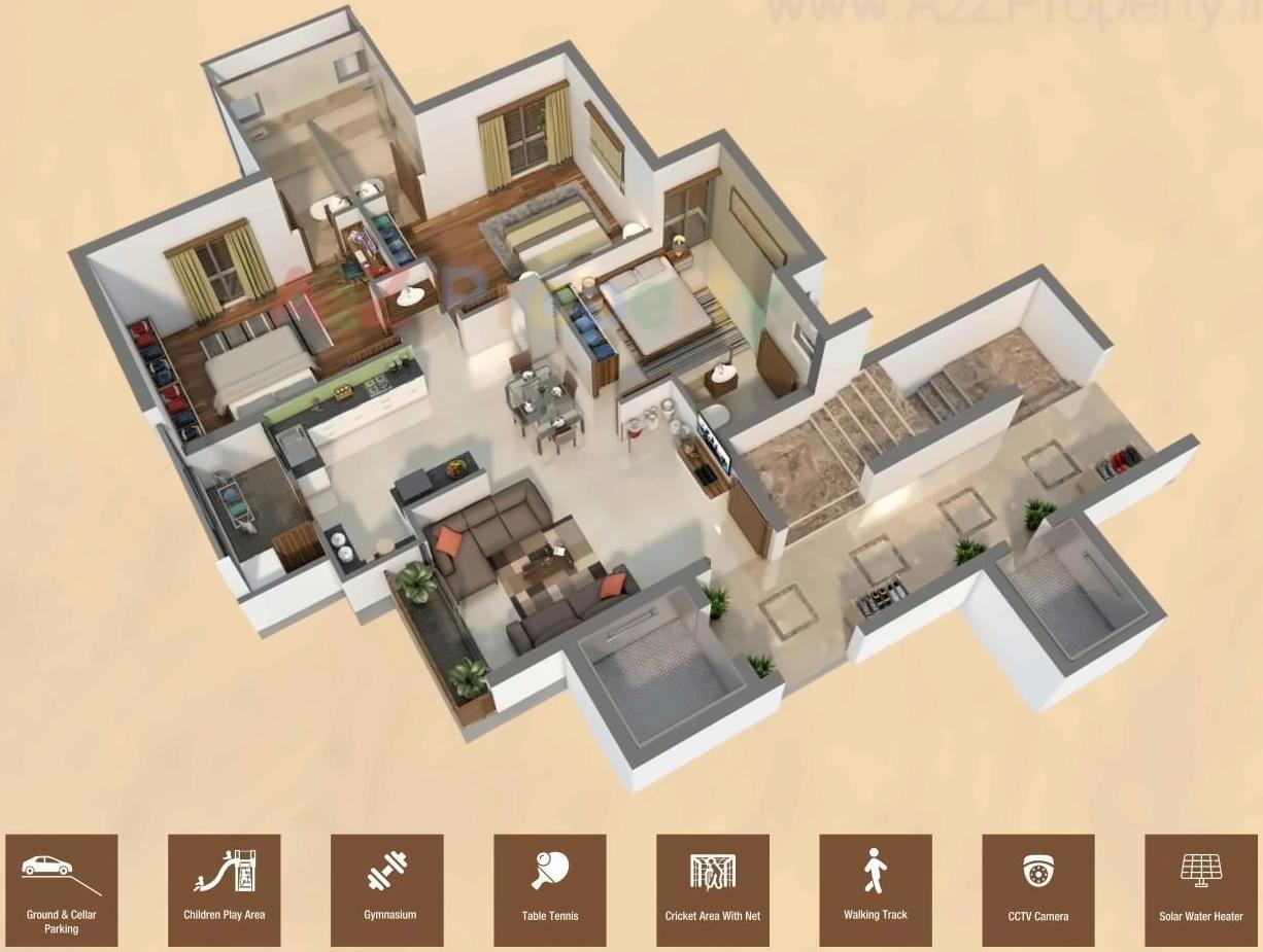 Layout of real estate project Shree Dwarkadhish Heights located at Rajkot, Rajkot, Gujarat