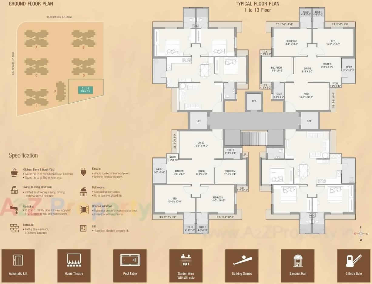Layout of real estate project Shree Dwarkadhish Heights located at Rajkot, Rajkot, Gujarat