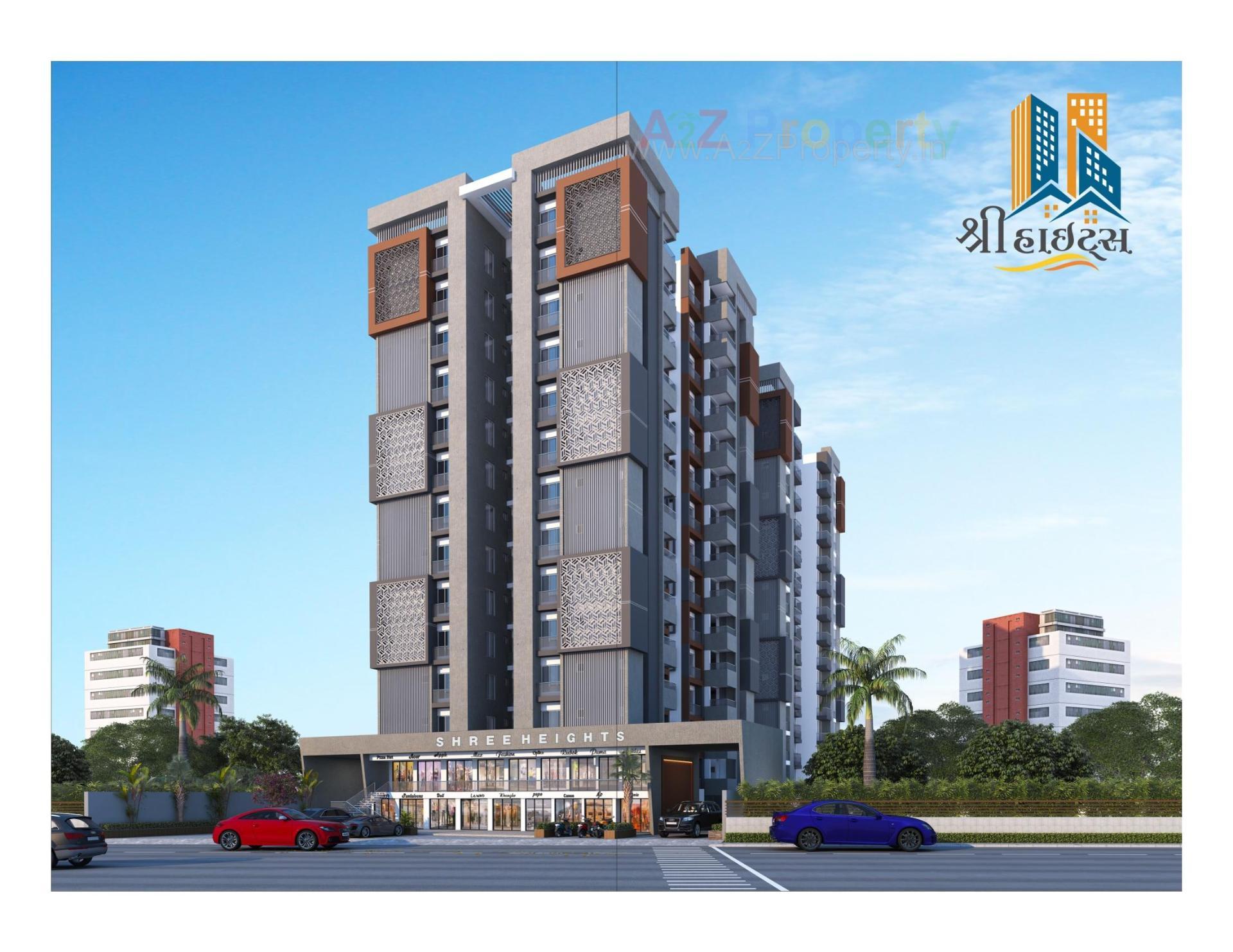 3D Elevation of real estate project Shree Heights located at Rajkot, Rajkot, Gujarat