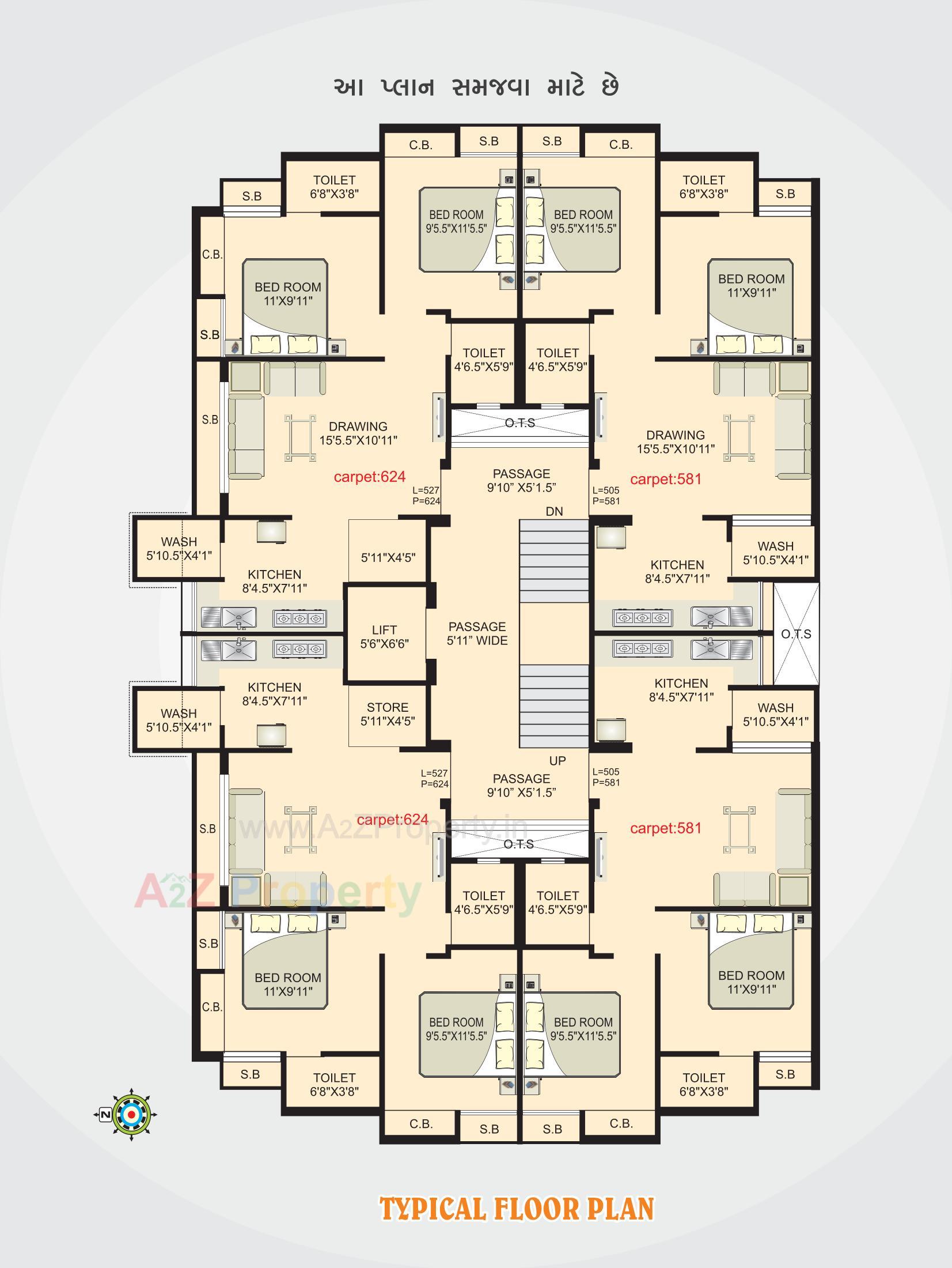 Layout of real estate project Shree Radhika Palace located at Madhapar, Rajkot, Gujarat