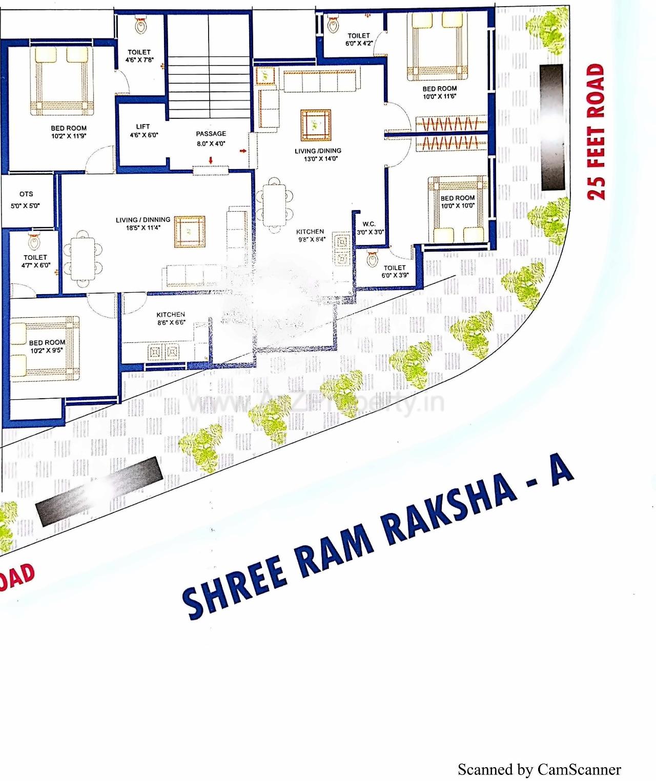 Layout of real estate project Shree Ramraksha Residency located at Mavdi, Rajkot, Gujarat