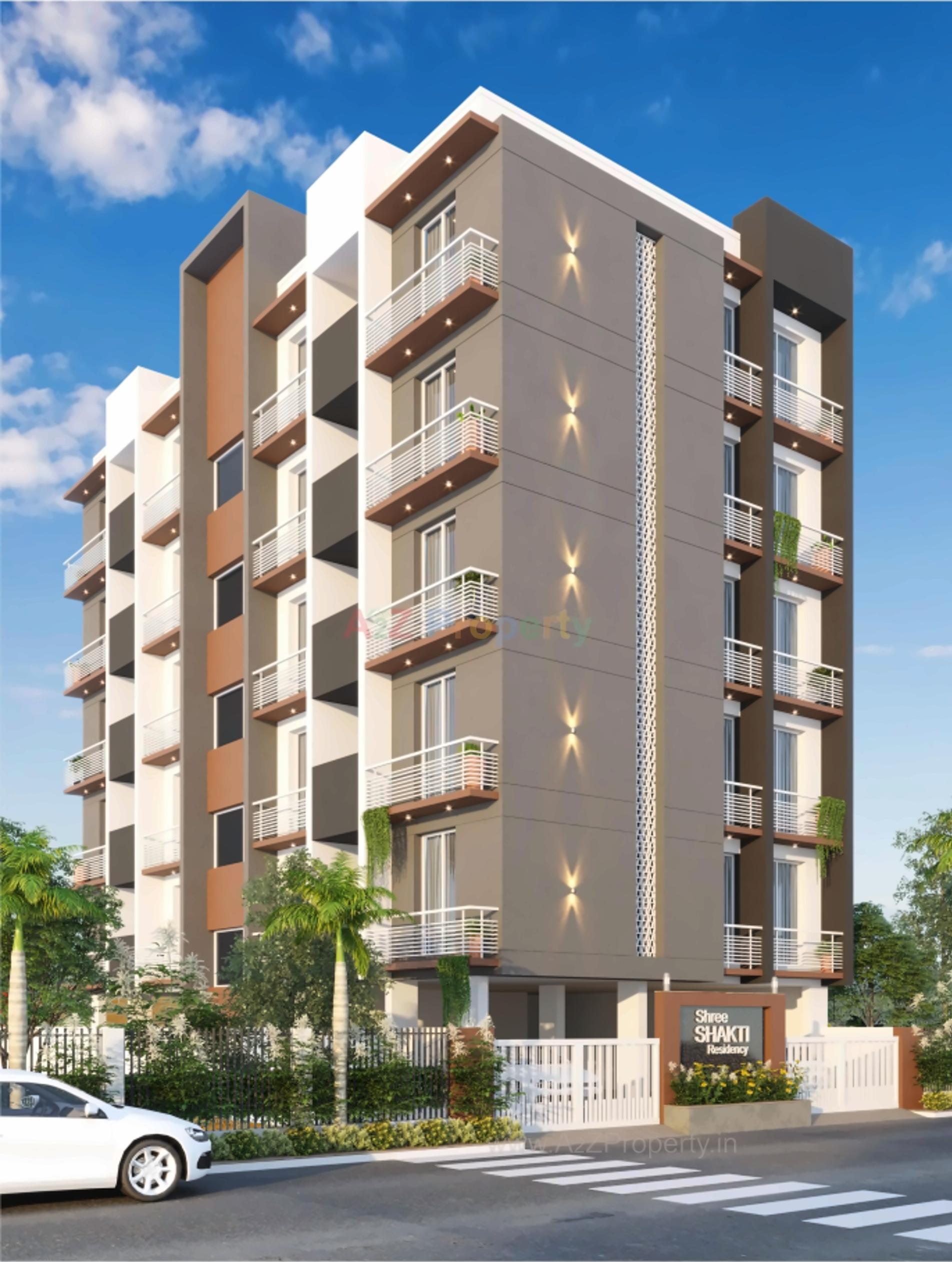 3D Elevation of real estate project Shree Shakti Residency located at Ghanteshwar, Rajkot, Gujarat