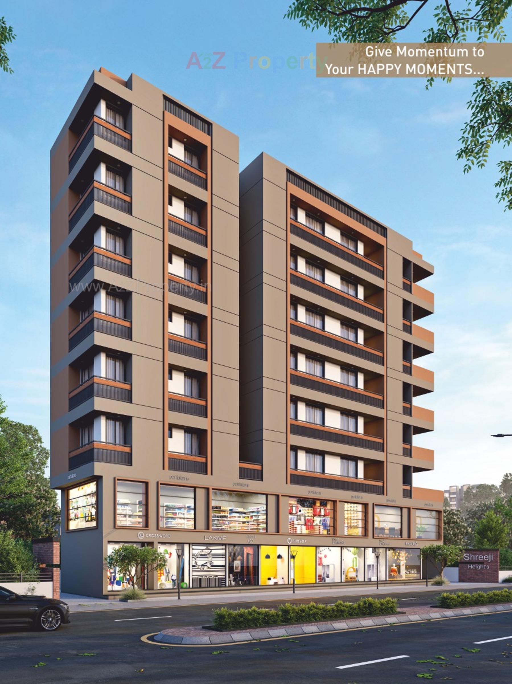 3D Elevation of real estate project Shreeji Heights located at Raiya, Rajkot, Gujarat