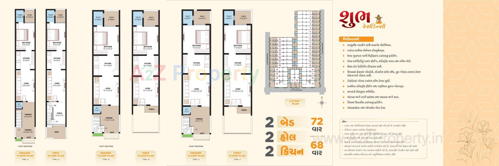 Layout of real estate project Shubh Residency located at Metoda, Rajkot, Gujarat