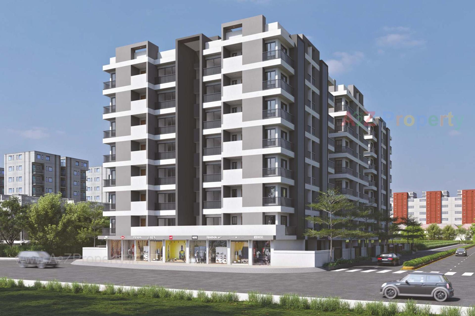 3D Elevation of real estate project Shubh Vatika located at Raiya, Rajkot, Gujarat