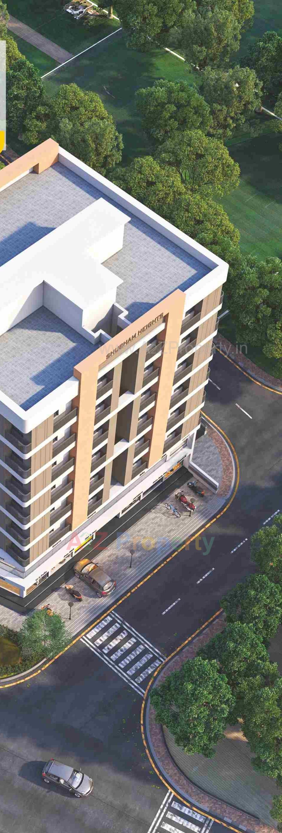 3D Elevation of real estate project Shubham Heights located at Ghanteshwar, Rajkot, Gujarat