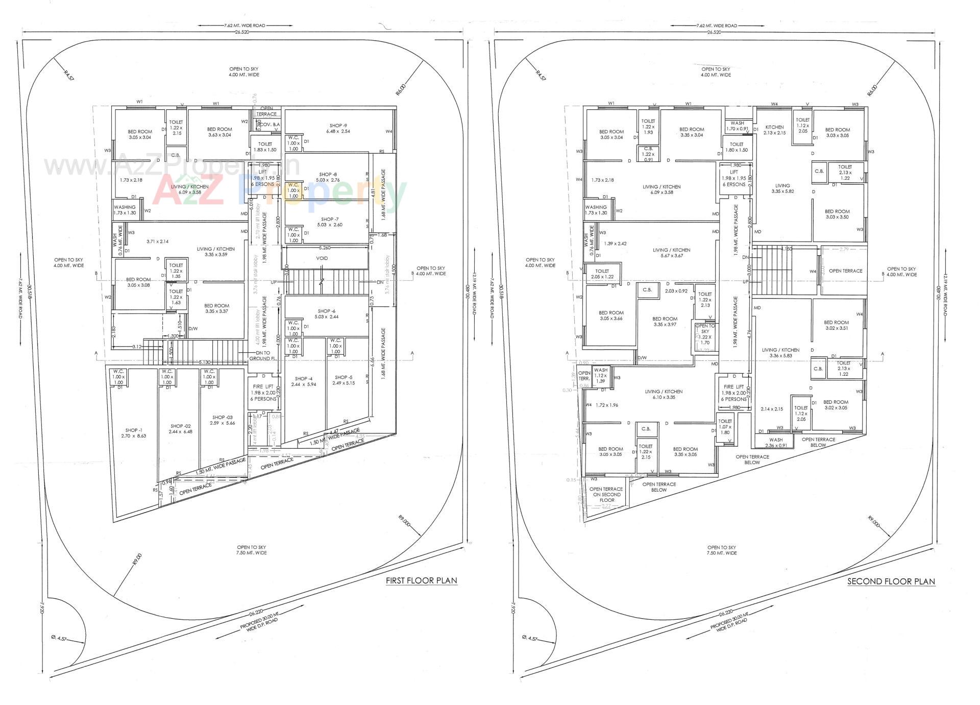 Layout of real estate project Shubham Heights located at Ghanteshwar, Rajkot, Gujarat