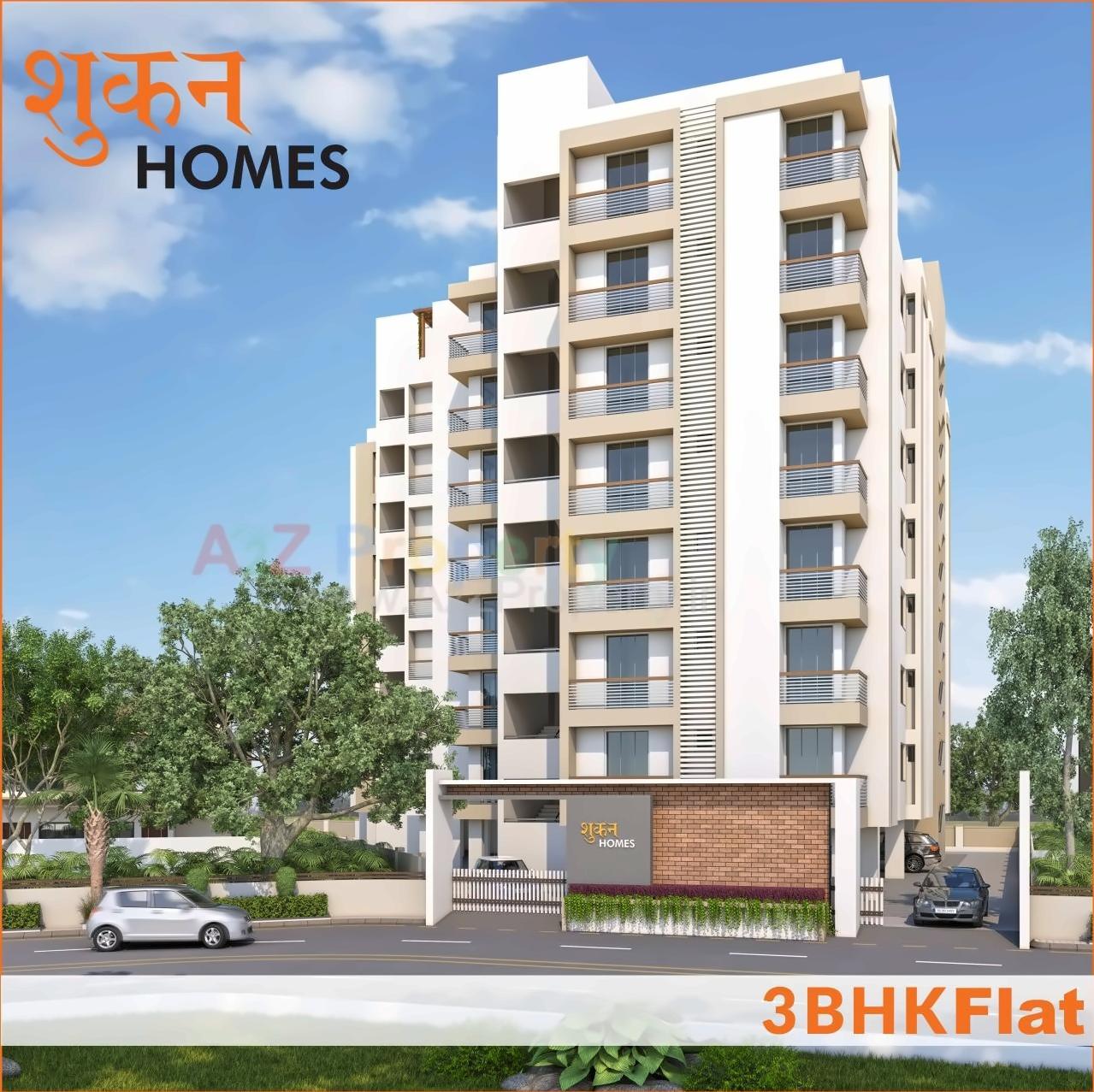 3D Elevation of real estate project Shukan Homes located at Mavdi, Rajkot, Gujarat